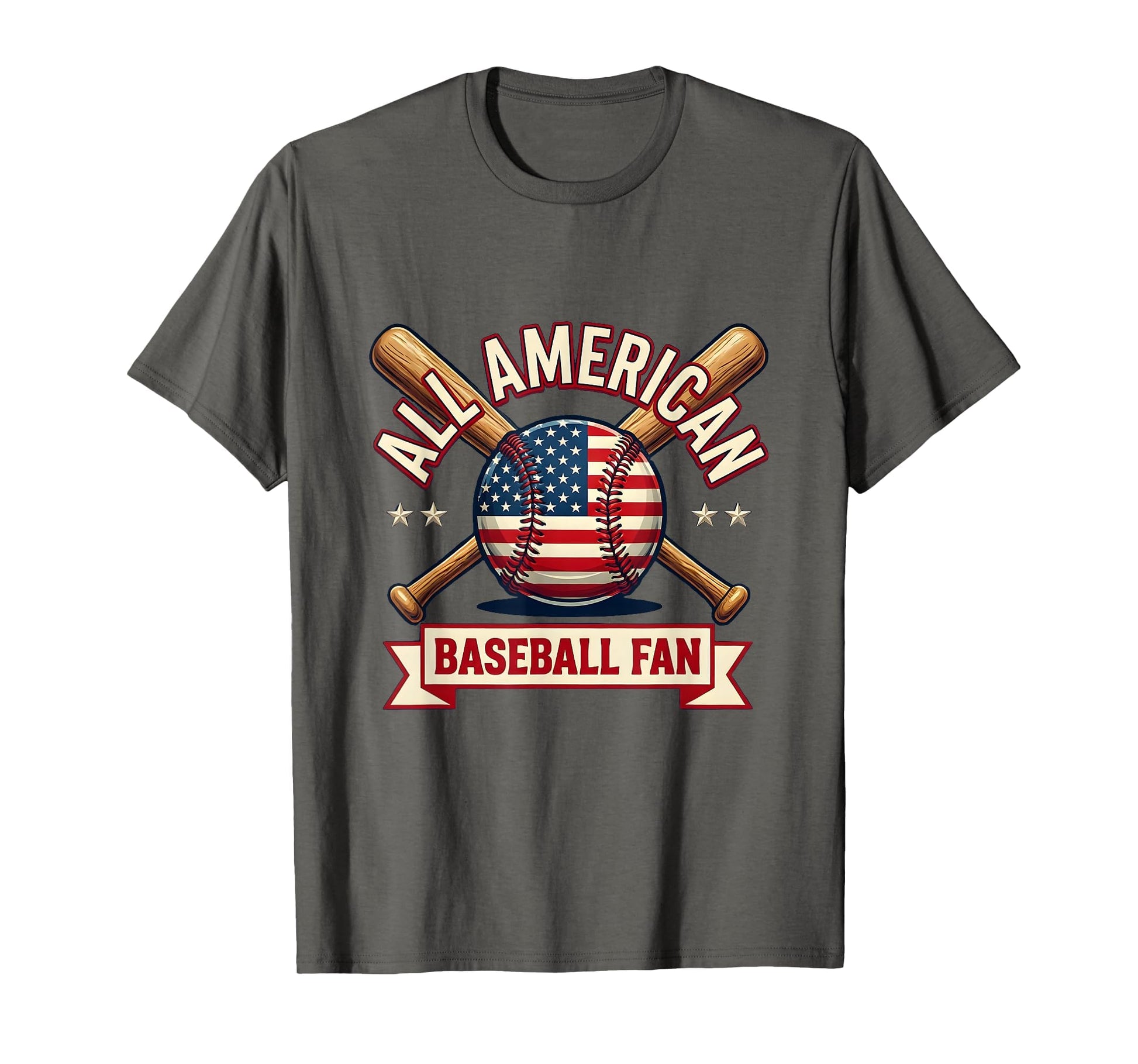 All American Baseball Fan 4Th July T-Shirt - Fun Novelty Design Men Women - T-Shirt, Sweatshirt, Hoodie