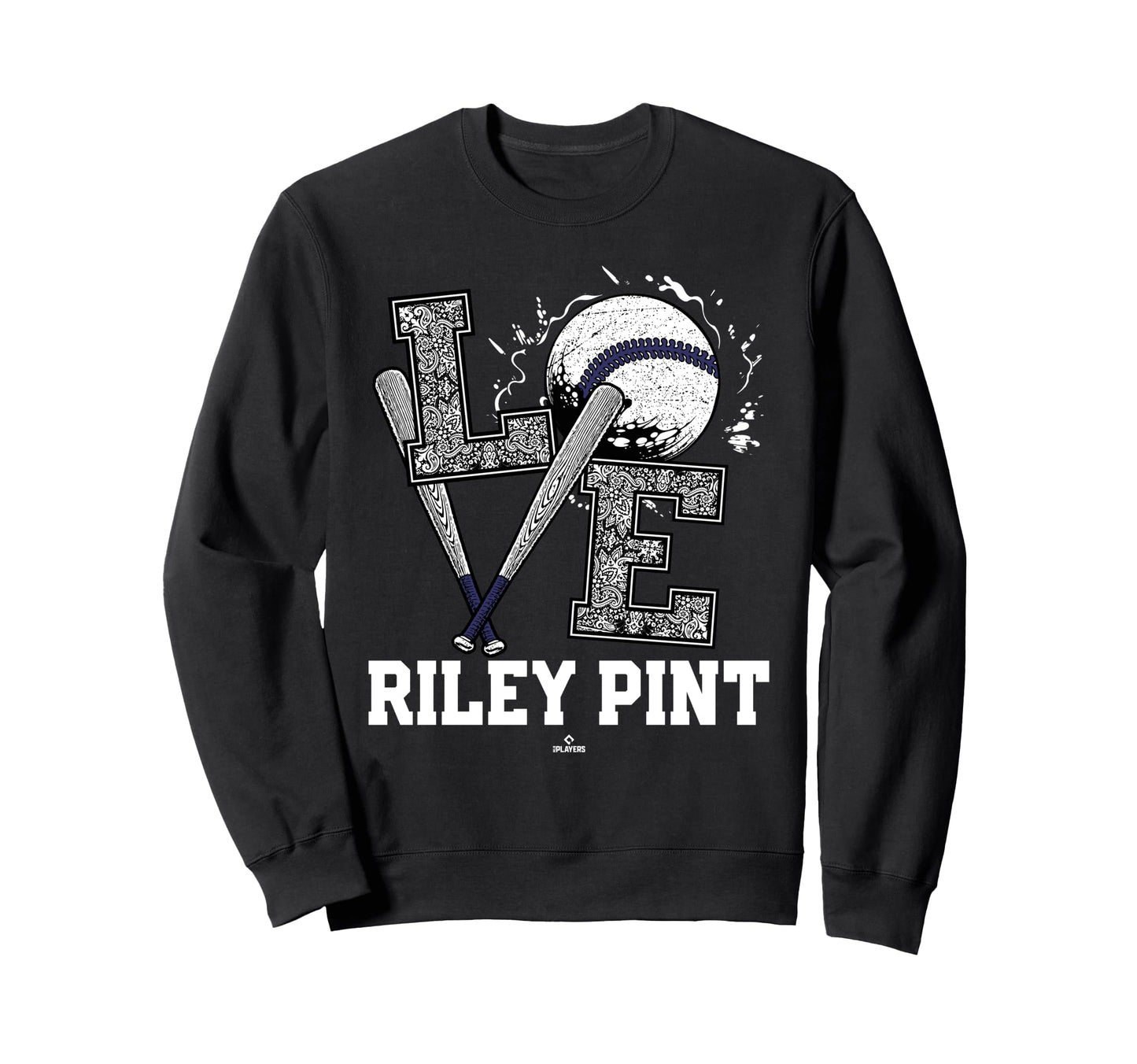 Distressed Baseball Love Riley Pint Sweatshirt - Custom Art Print Unisex - T-Shirt, Sweatshirt, Hoodie