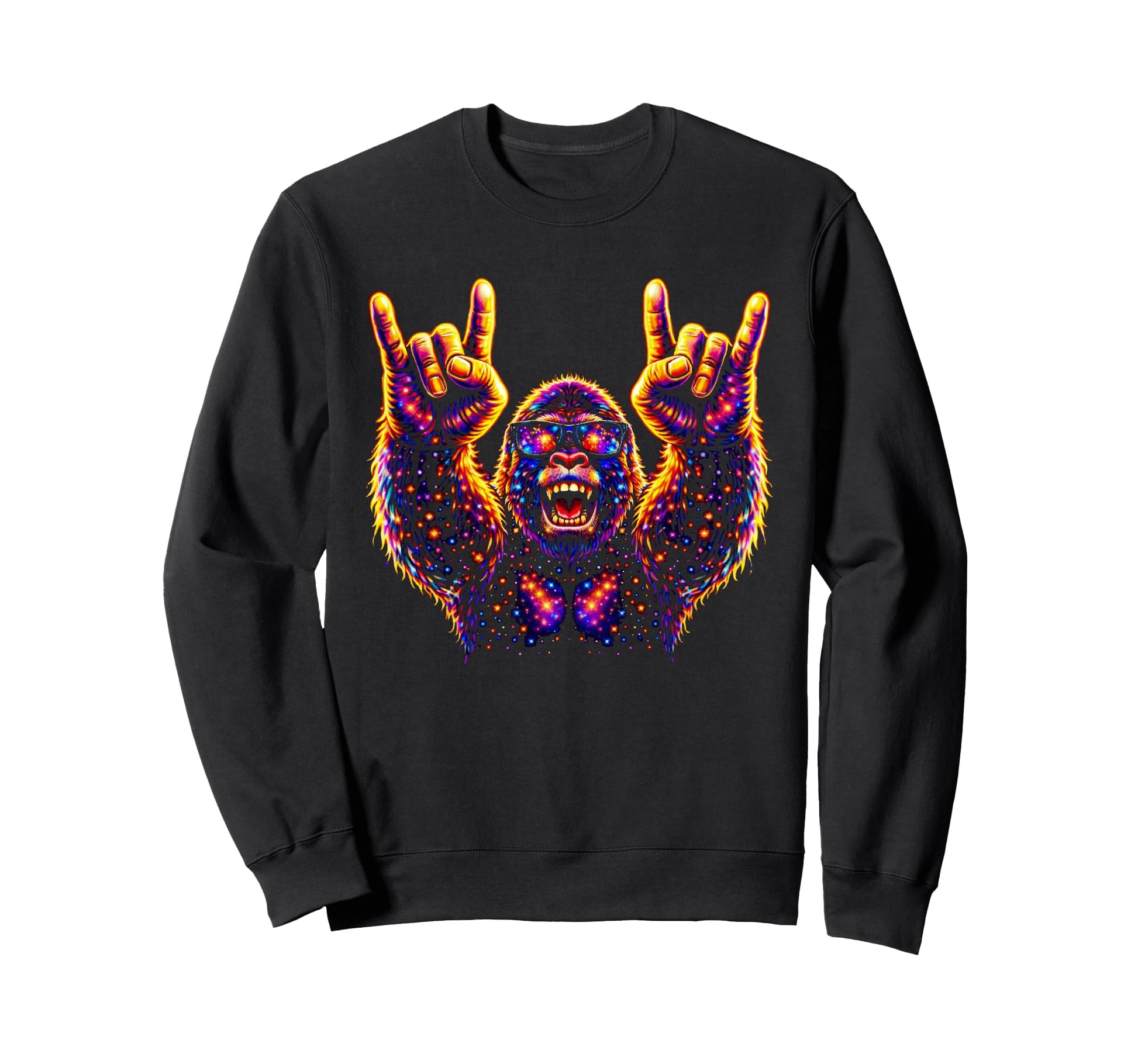 Galaxy Gorilla Sunglasses 80S 90S Sweatshirt - Minimalist Print for Adults - T-Shirt, Sweatshirt, Hoodie