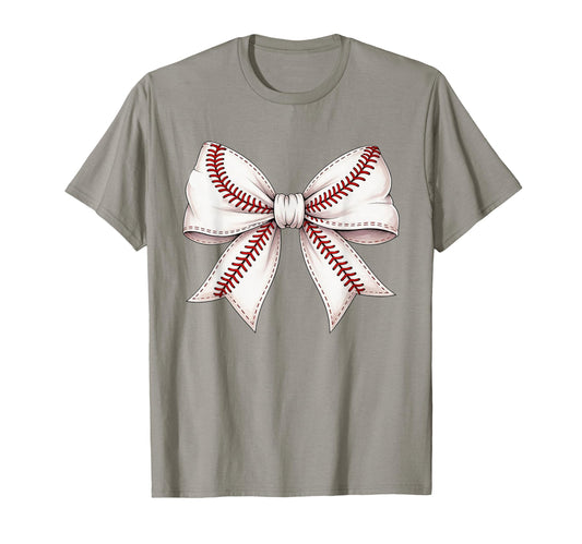 Baseball Bow Mothers Day Baseball Mom T-Shirt - Minimalist Print Unisex - T-Shirt, Sweatshirt, Hoodie