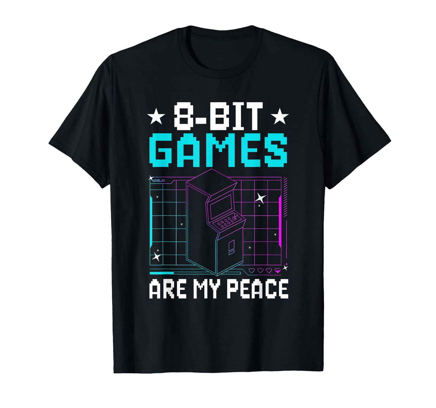 8 Bit Games Are My Peace Arcade Gamer T-Shirt - Minimalist Print Unisex - T-Shirt, Sweatshirt, Hoodie