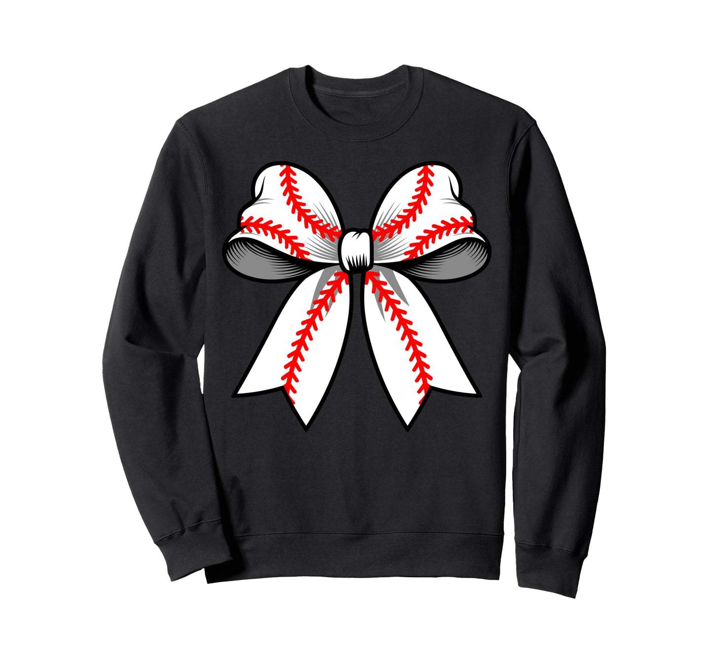 Baseball Coquette Bow Funny Baseball Sweatshirt - Graphic Print for Adults - T-Shirt, Sweatshirt, Hoodie