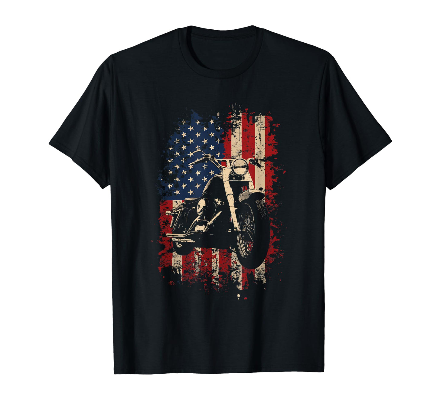 Motorcycle Patriotic Flag Lovers Biker Usa T-Shirt - Unique Graphic Unisex - T-Shirt, Sweatshirt, Hoodie
