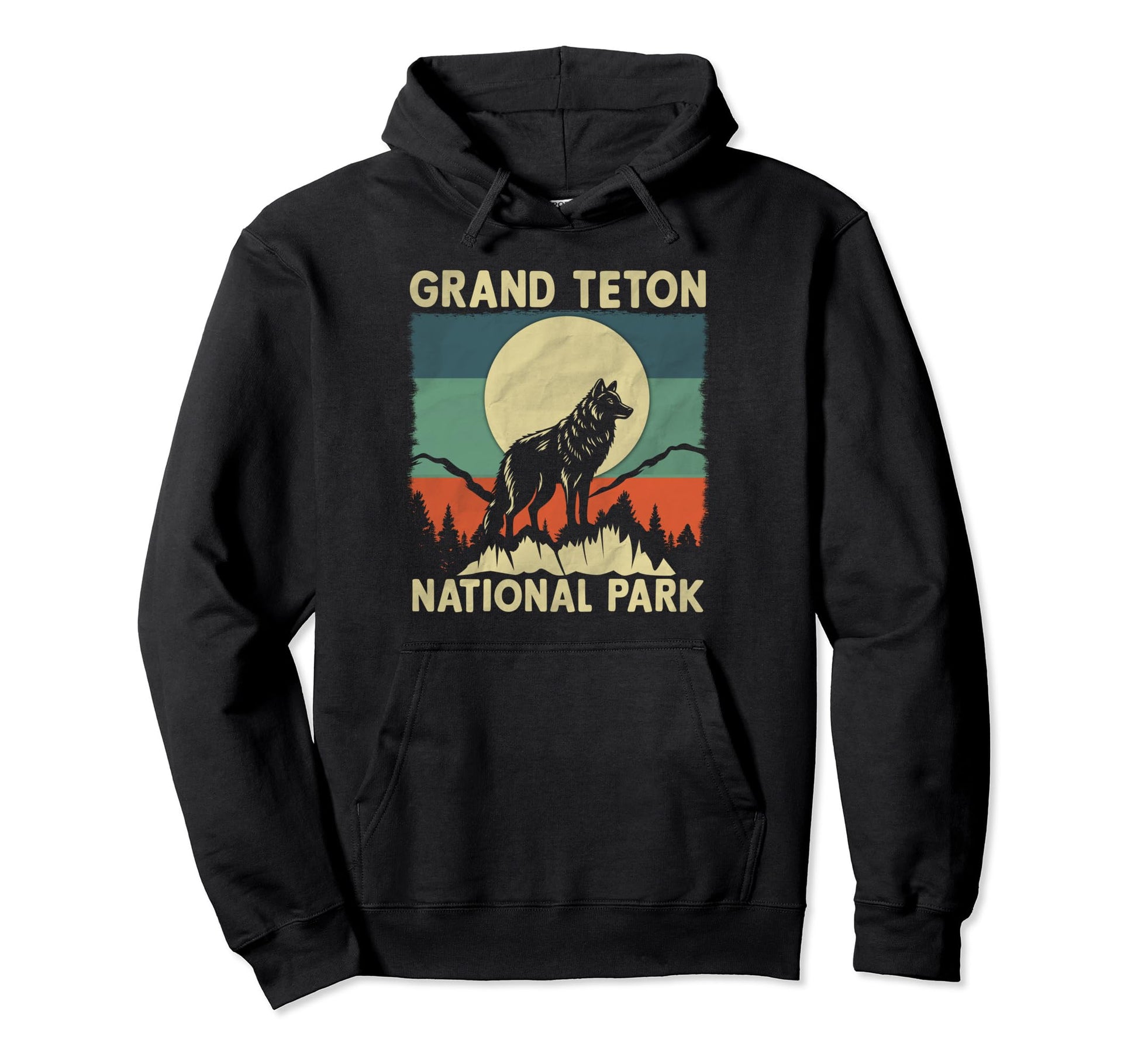 Wolf Grand Teton National Park Hoodie - Fun Novelty Design Unisex - T-Shirt, Sweatshirt, Hoodie