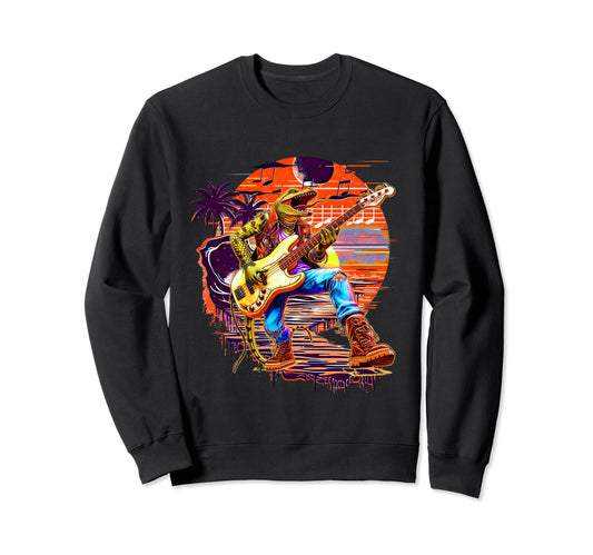 80S 90S Streetwear Rocker Lizard Sweatshirt - Custom Art Print Men Women - T-Shirt, Sweatshirt, Hoodie