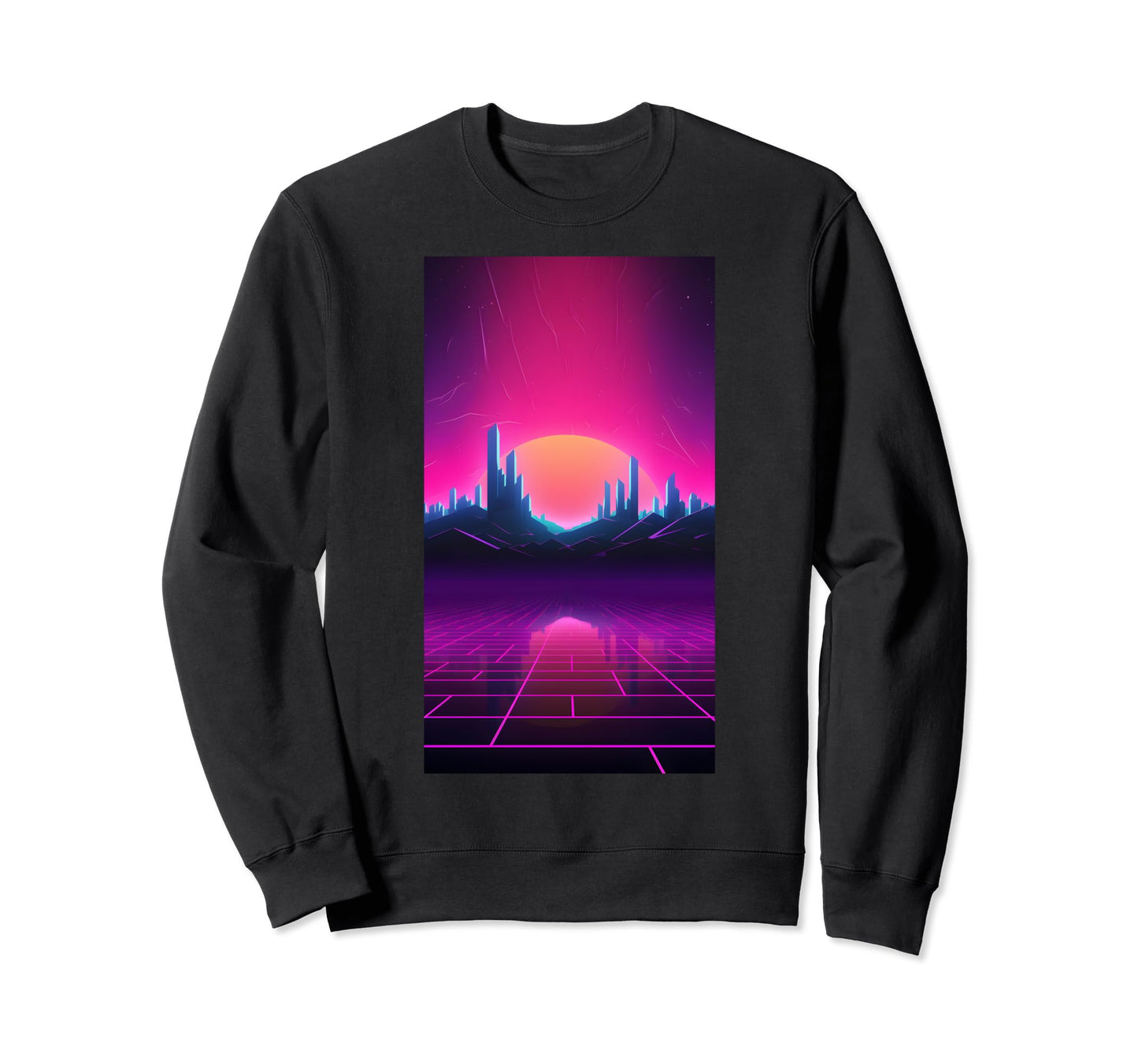 Synthwave City Retrowave 80S Sweatshirt - Aesthetic Graphic for Adults - T-Shirt, Sweatshirt, Hoodie