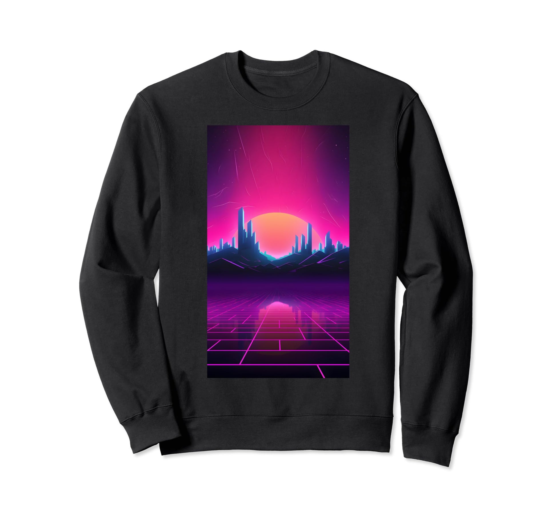Synthwave City Retrowave 80S Sweatshirt - Aesthetic Graphic for Adults - T-Shirt, Sweatshirt, Hoodie