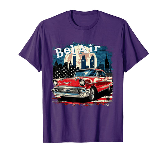 1957 Bel Air Car Old School Hot Rod T-Shirt - Novelty Apparel for Adults - T-Shirt, Sweatshirt, Hoodie