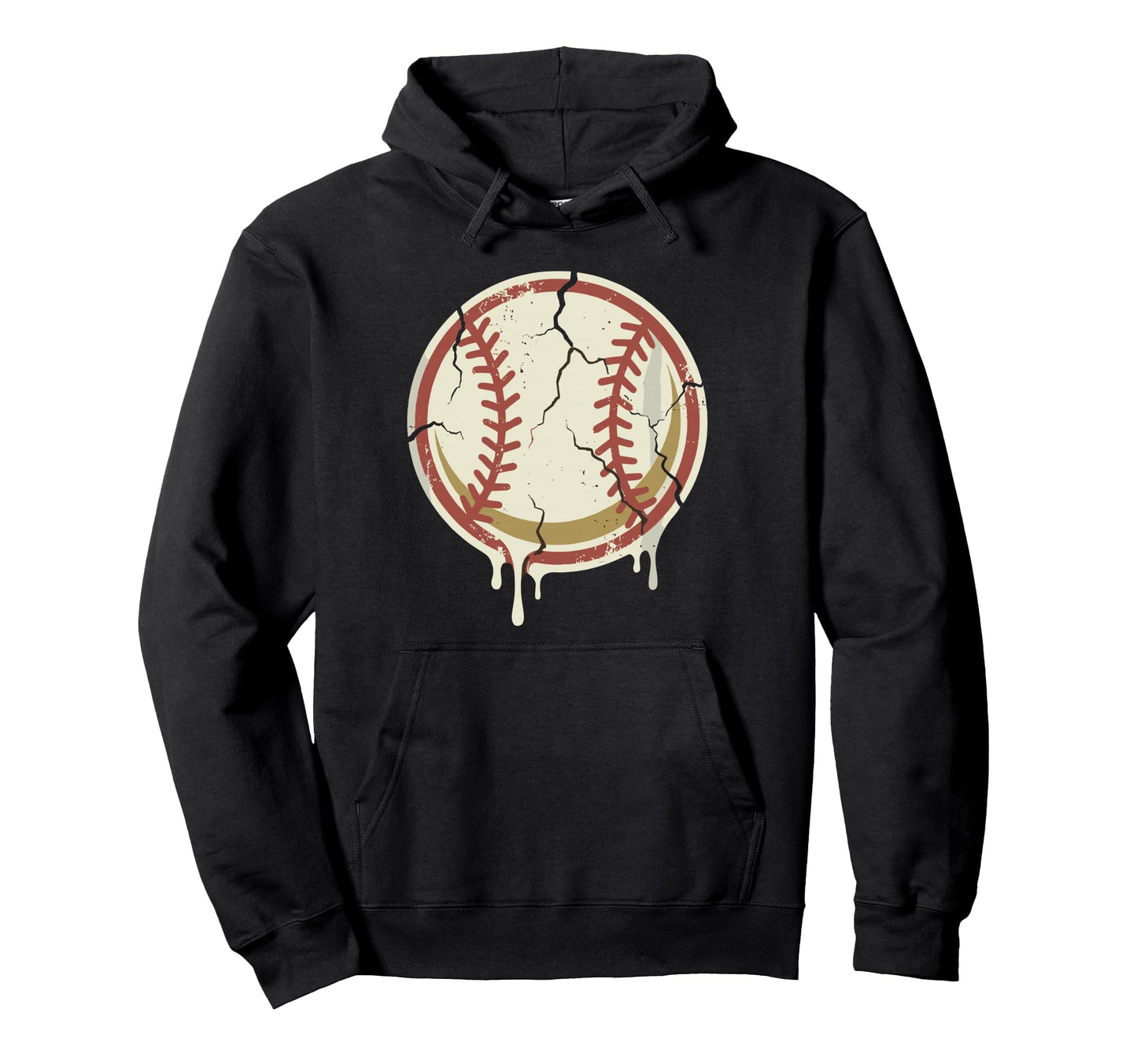 Cracked Baseball Hoodie - Graphic Print for Adults - T-Shirt, Sweatshirt, Hoodie