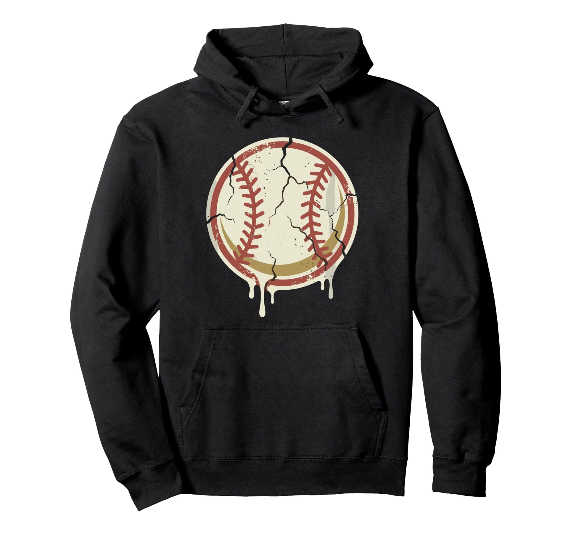 Cracked Baseball Hoodie - Graphic Print for Adults - T-Shirt, Sweatshirt, Hoodie