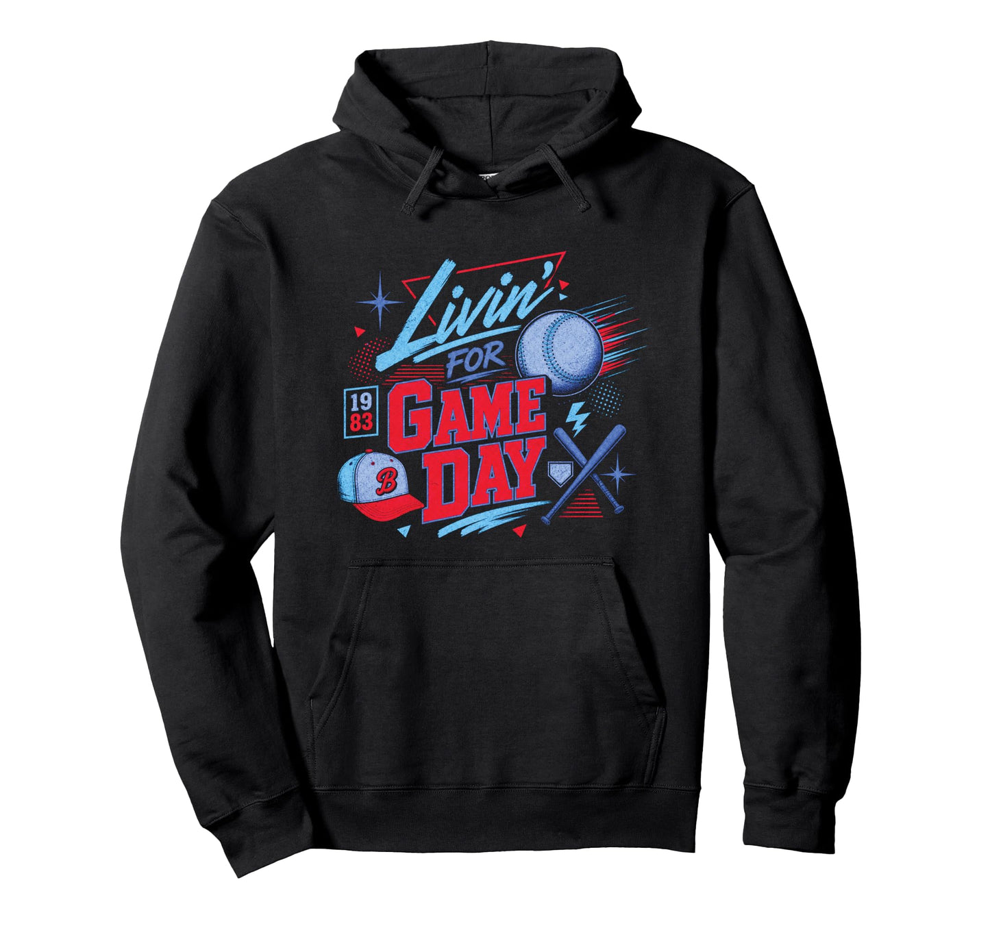 Baseball Living Ballgame 1980S Hoodie - Graphic Print Unisex - T-Shirt, Sweatshirt, Hoodie