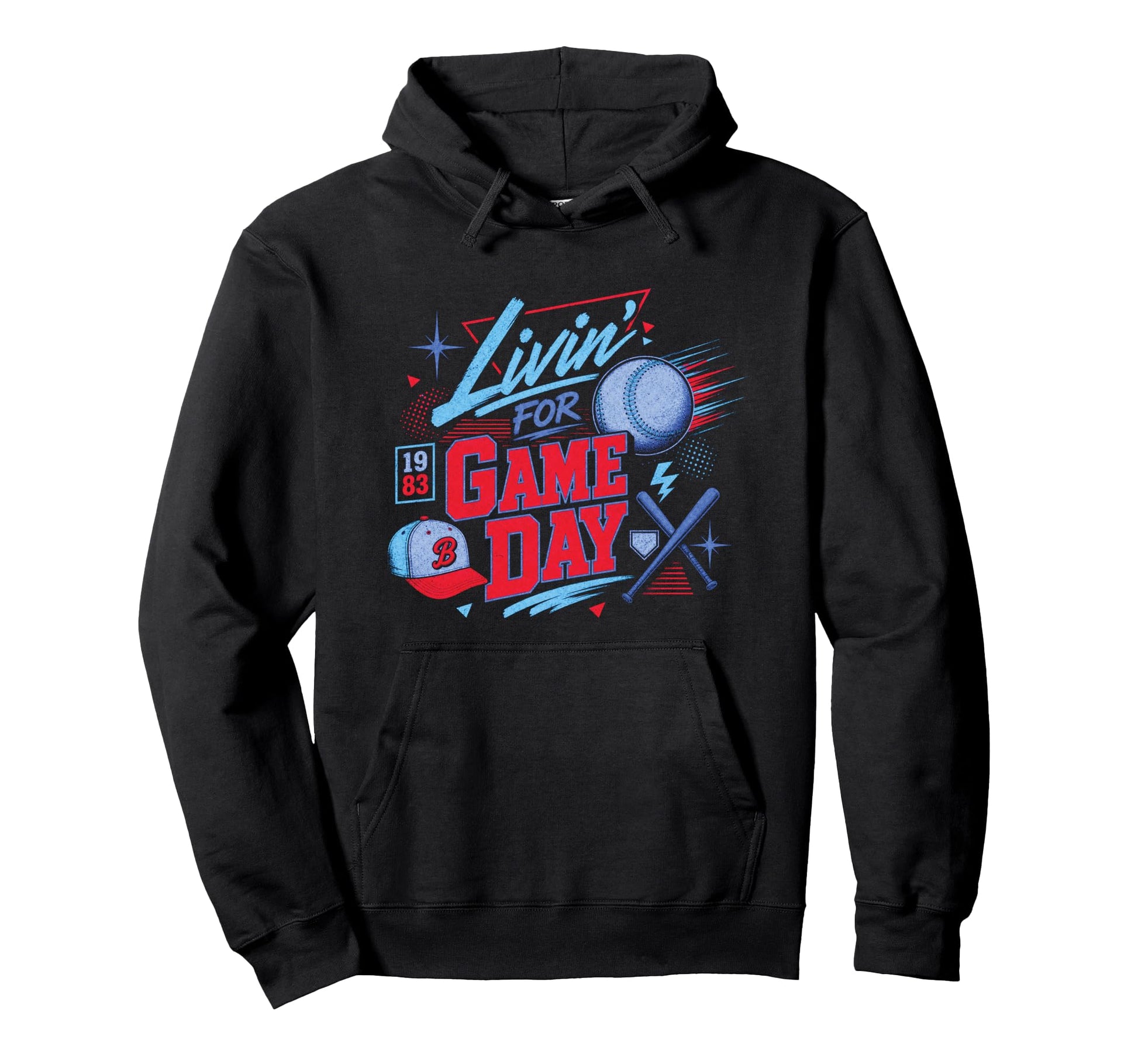 Baseball Living Ballgame 1980S Hoodie - Graphic Print Unisex - T-Shirt, Sweatshirt, Hoodie