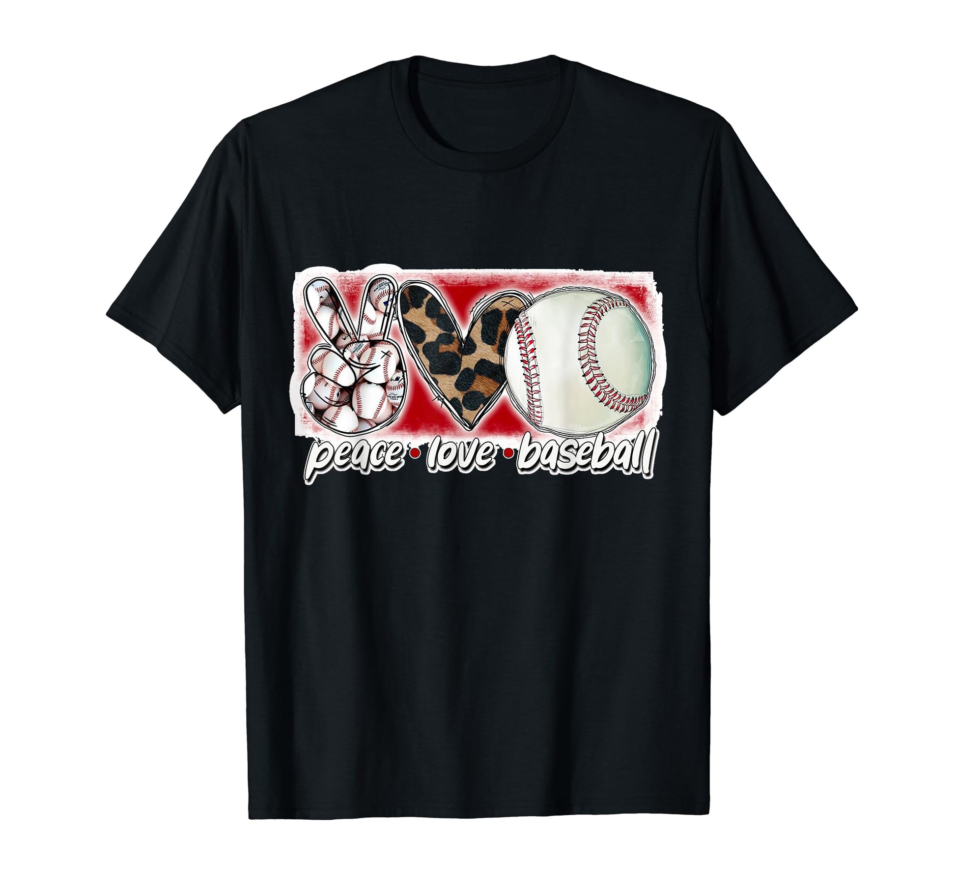 Peace Love Baseball Mom Dad Brother T-Shirt - Graphic Print Men Women - T-Shirt, Sweatshirt, Hoodie