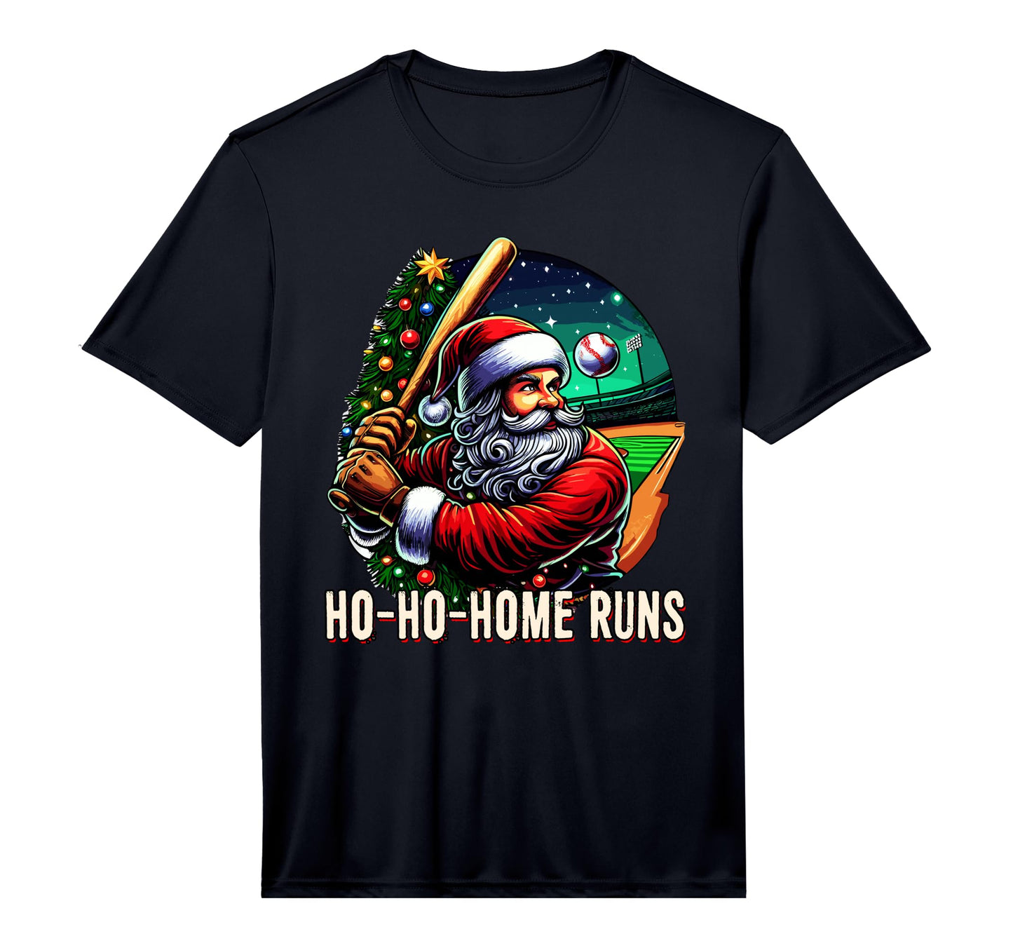 Ho Ho Home Runs Funny Baseball Santa T-Shirt - Streetwear Style Unisex - T-Shirt, Sweatshirt, Hoodie