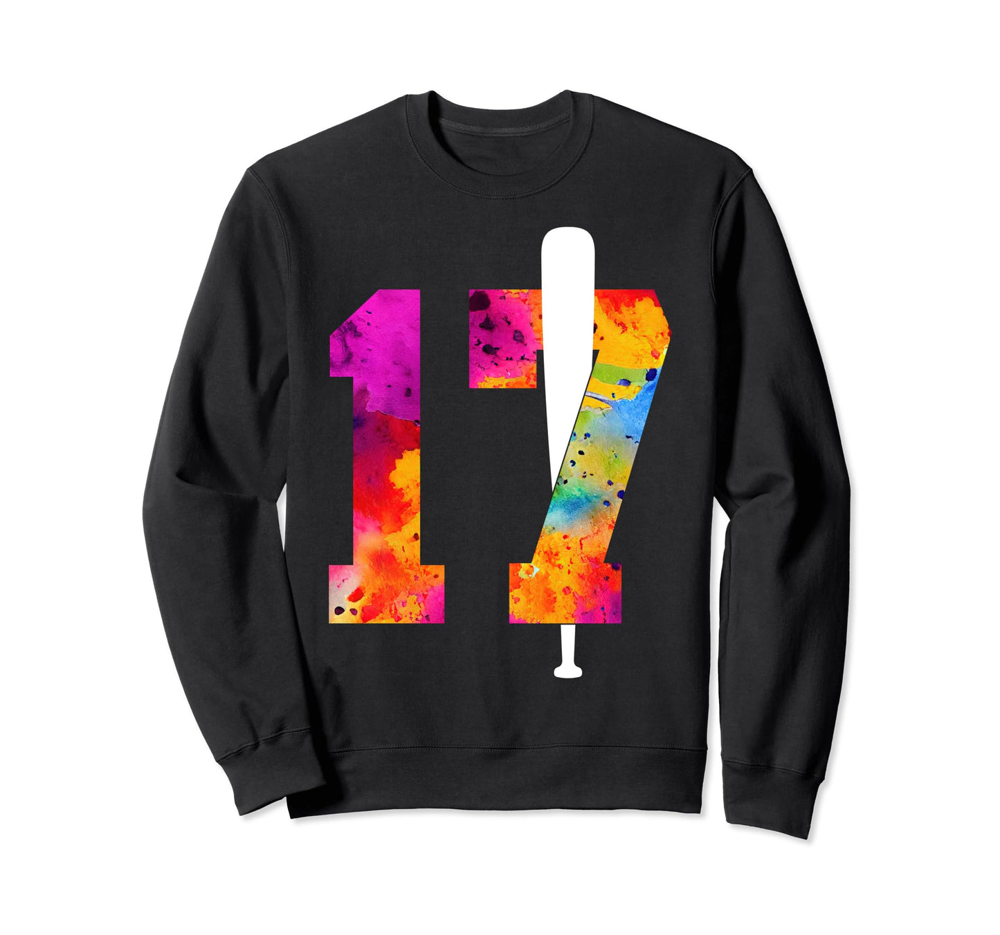 Number 17 Years Baseball 17Th Sweatshirt - Trendy Graphic Men Women - T-Shirt, Sweatshirt, Hoodie
