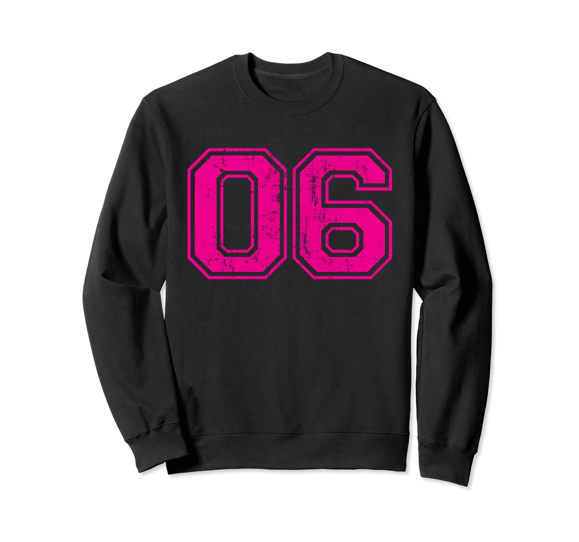 Number 06 Varsity Distressed Sport Team Sweatshirt - Graphic Print Unisex - T-Shirt, Sweatshirt, Hoodie