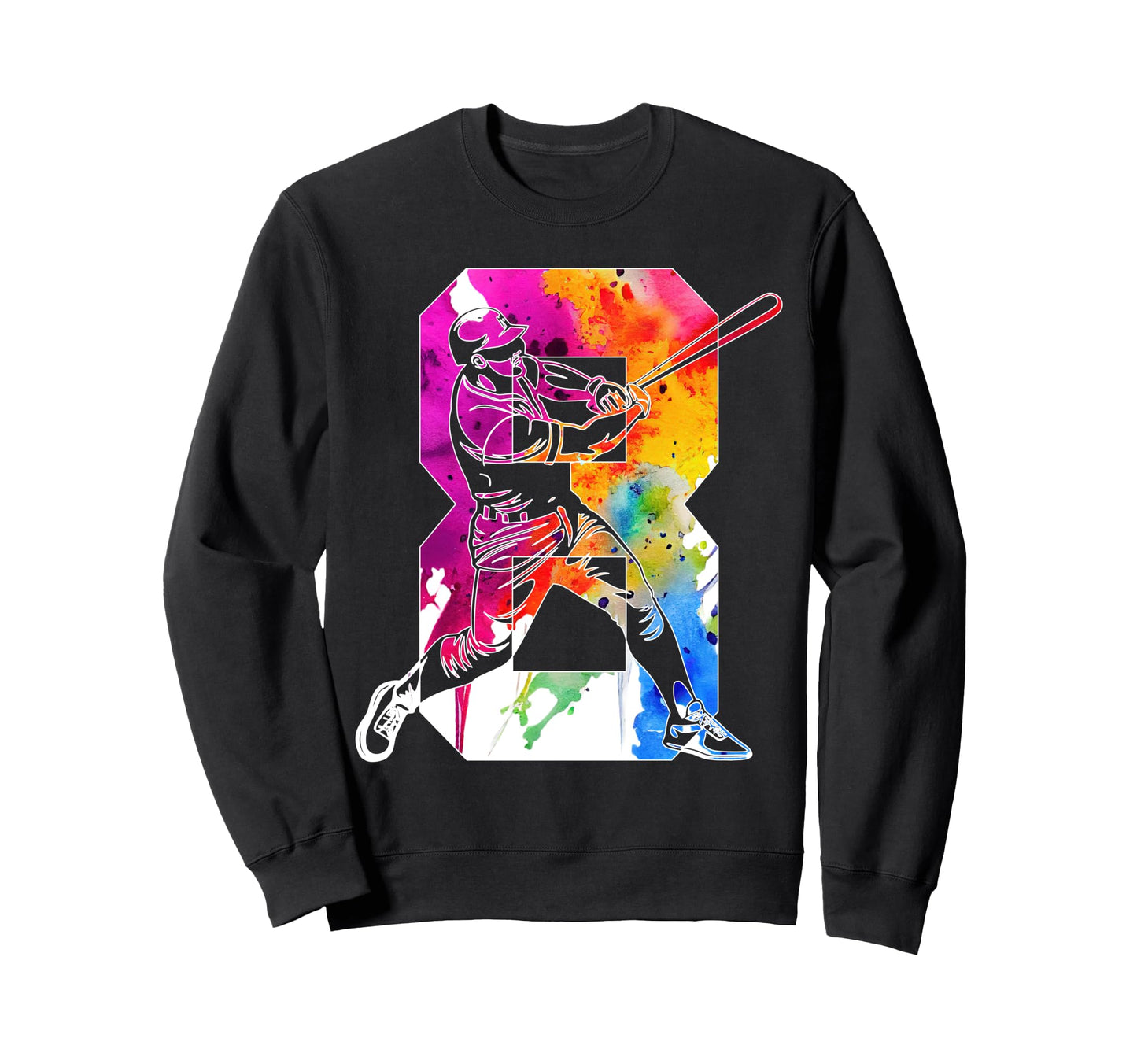 Number 8 Years Baseball 8Th Sweatshirt - Streetwear Style for Adults - T-Shirt, Sweatshirt, Hoodie
