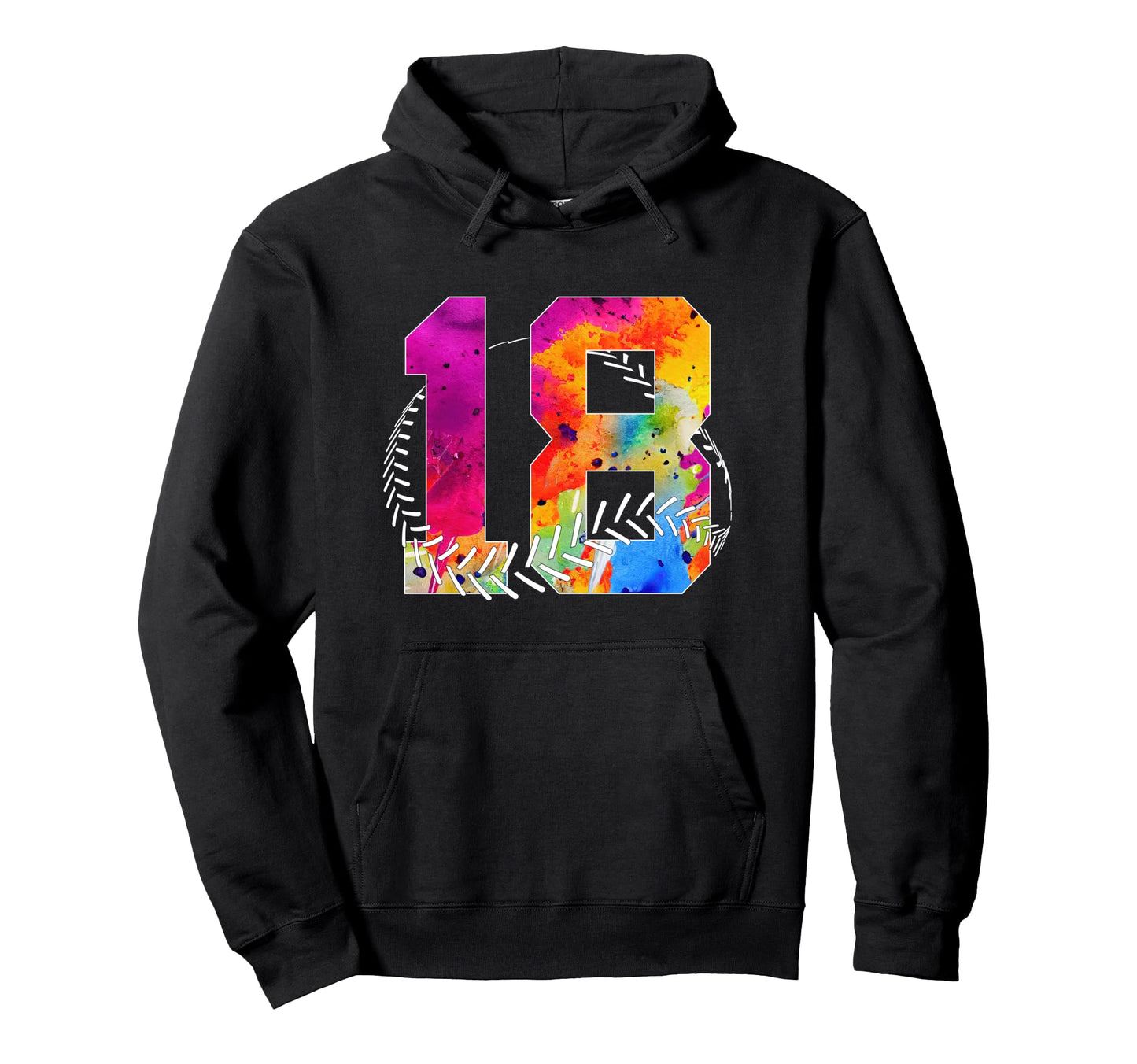 Number 18 Years Baseball 18Th Hoodie - Casual Everyday Wear Men Women - T-Shirt, Sweatshirt, Hoodie