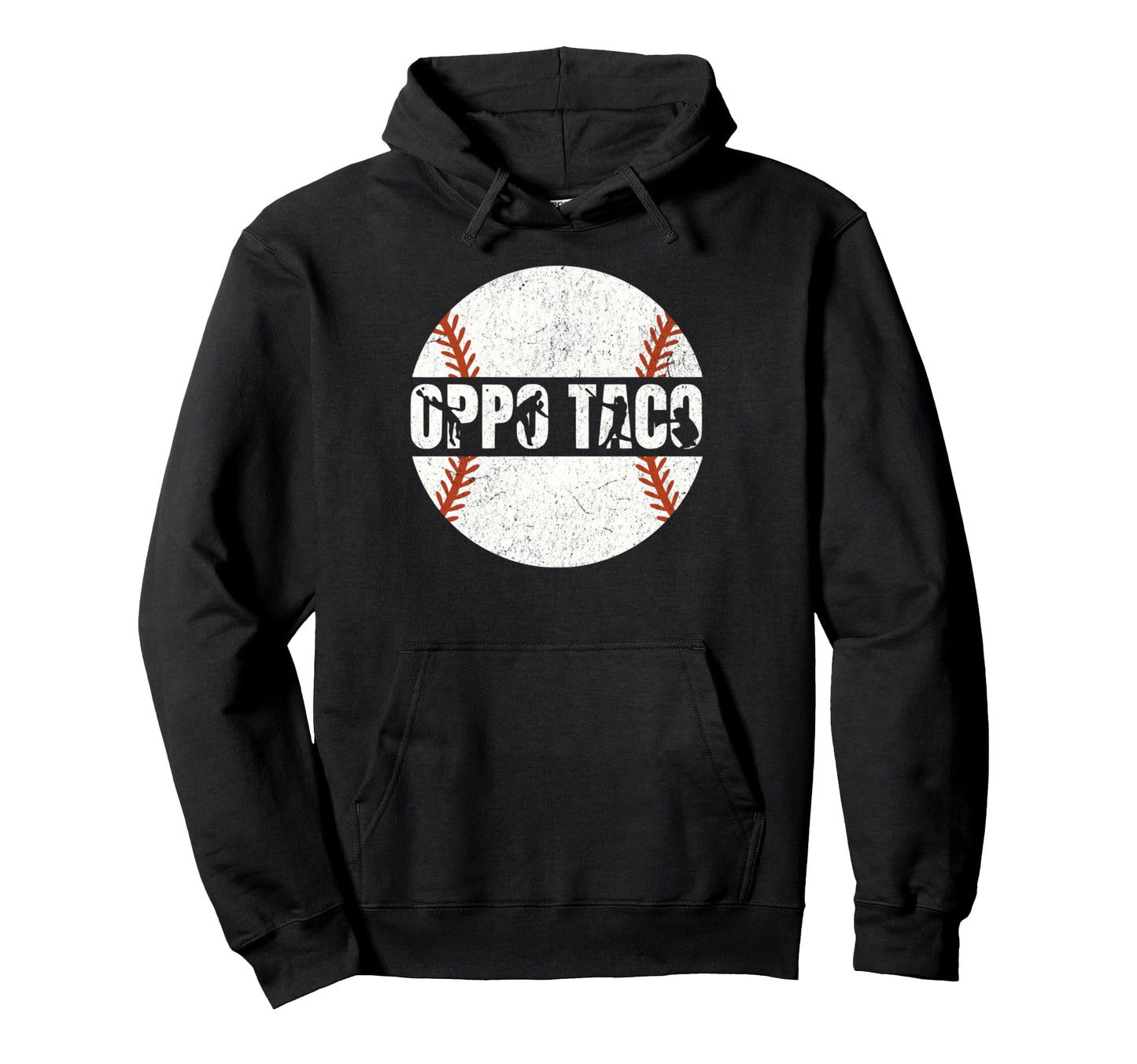 Oppo Taco Distressed Baseball Player Hoodie - Novelty Apparel for Adults - T-Shirt, Sweatshirt, Hoodie