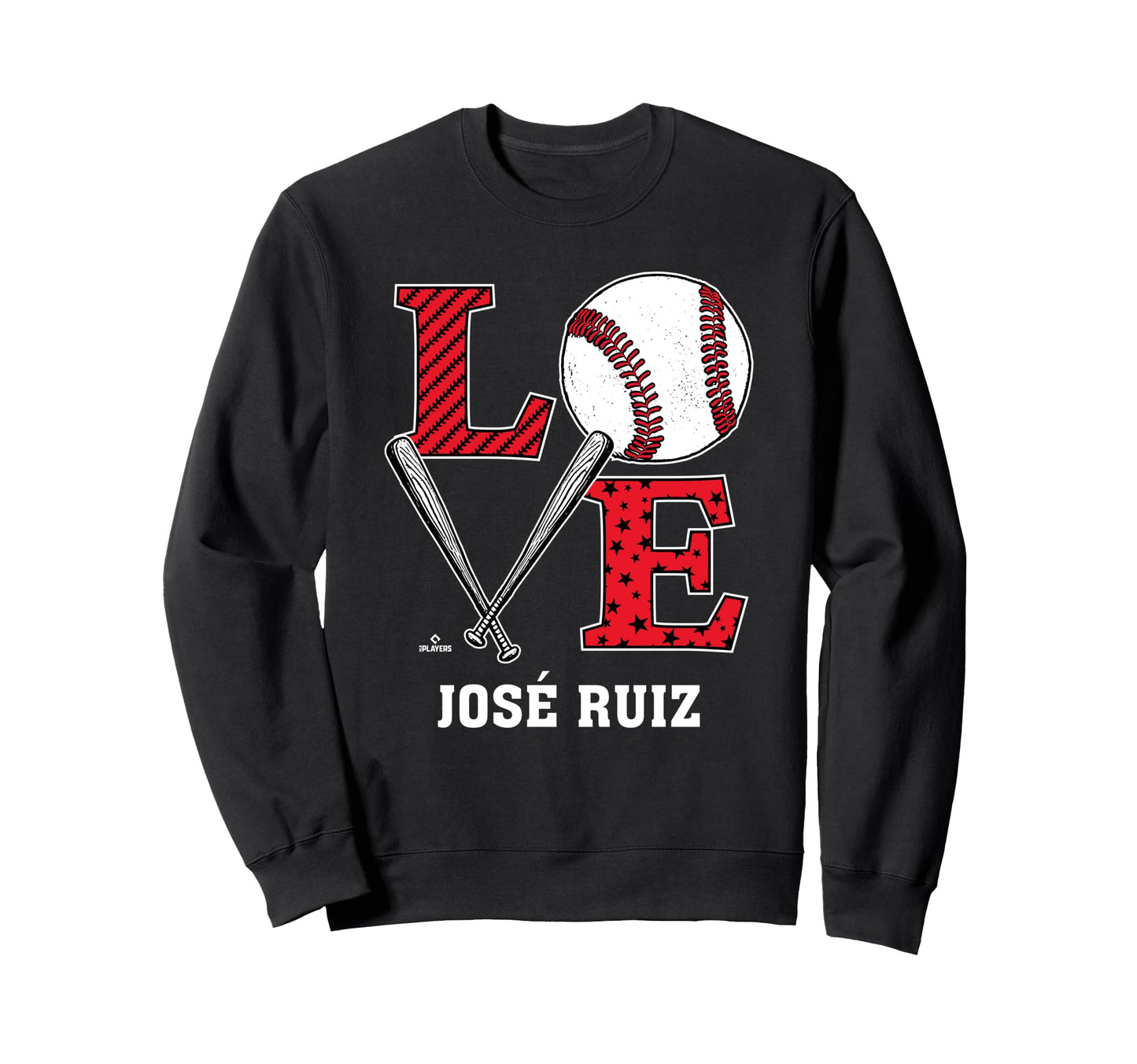 Distressed Baseball Love Jos Ruiz Sweatshirt - Trendy Graphic Men Women - T-Shirt, Sweatshirt, Hoodie