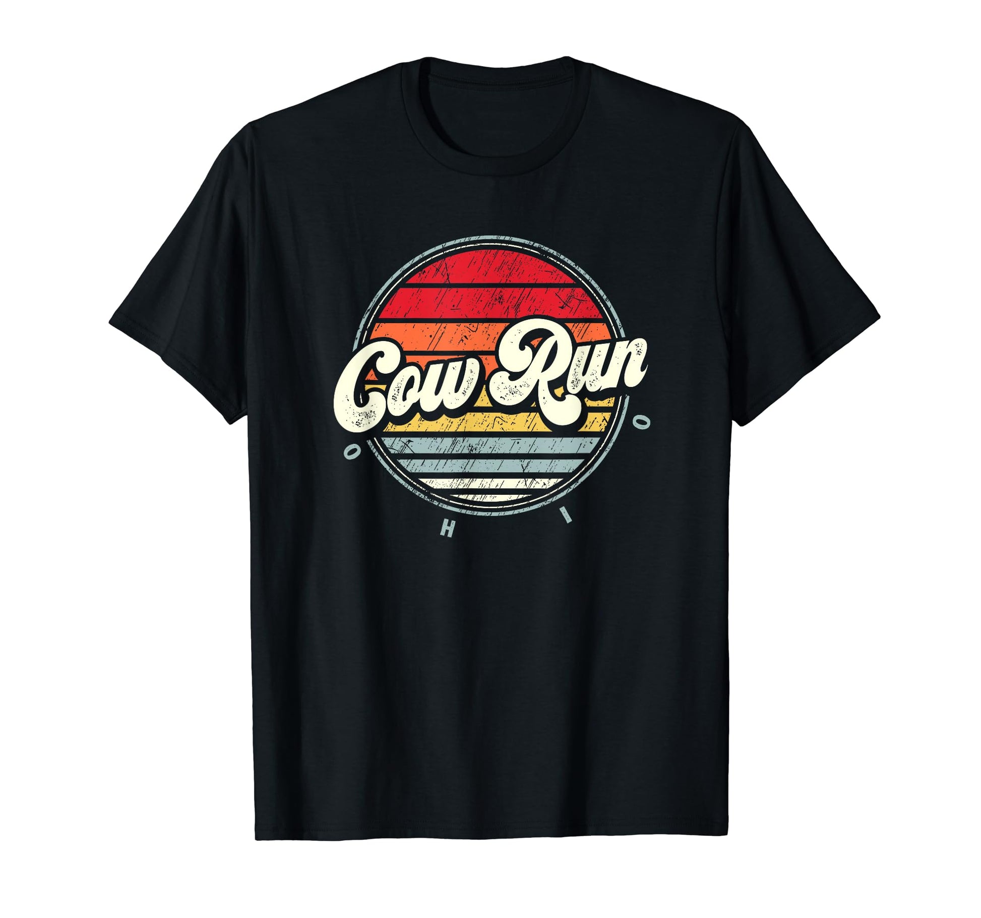 Cow Run Home State 70S Sunset T-Shirt - Streetwear Style for Adults - T-Shirt, Sweatshirt, Hoodie