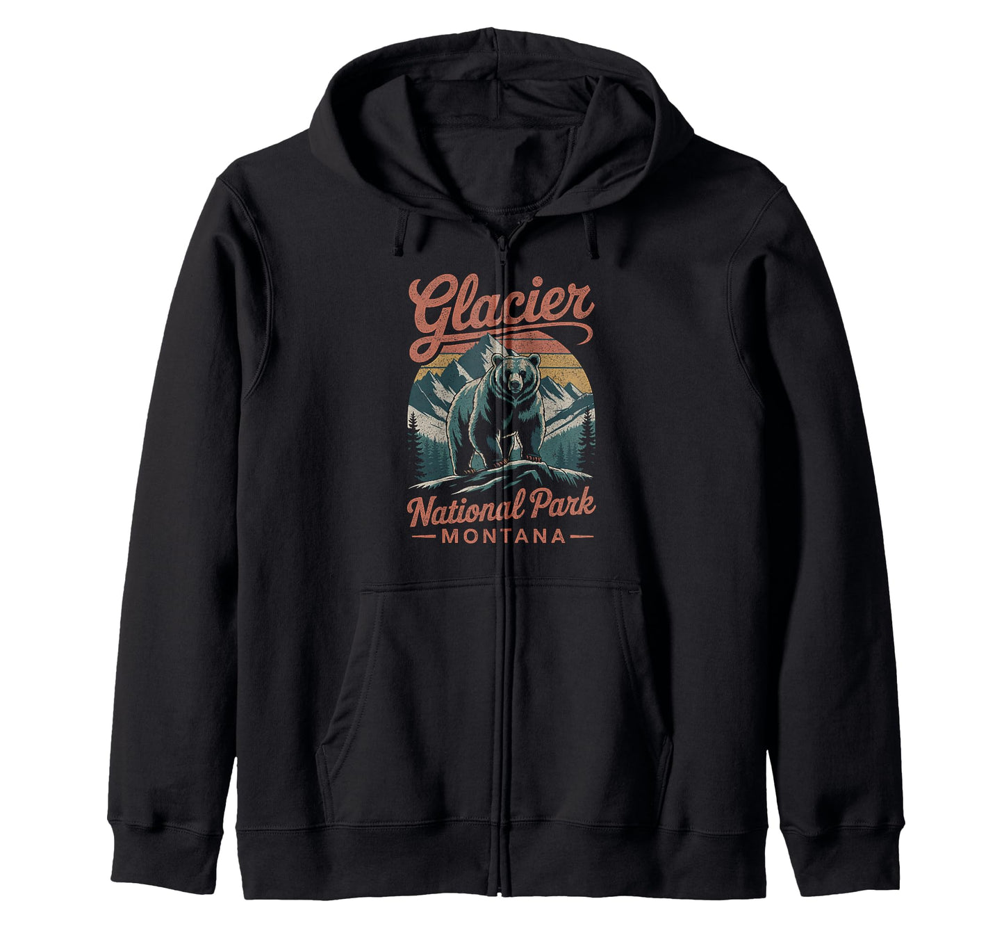 Glacier National Park Montana Usa Hoodie - Custom Art Print for Adults - T-Shirt, Sweatshirt, Hoodie