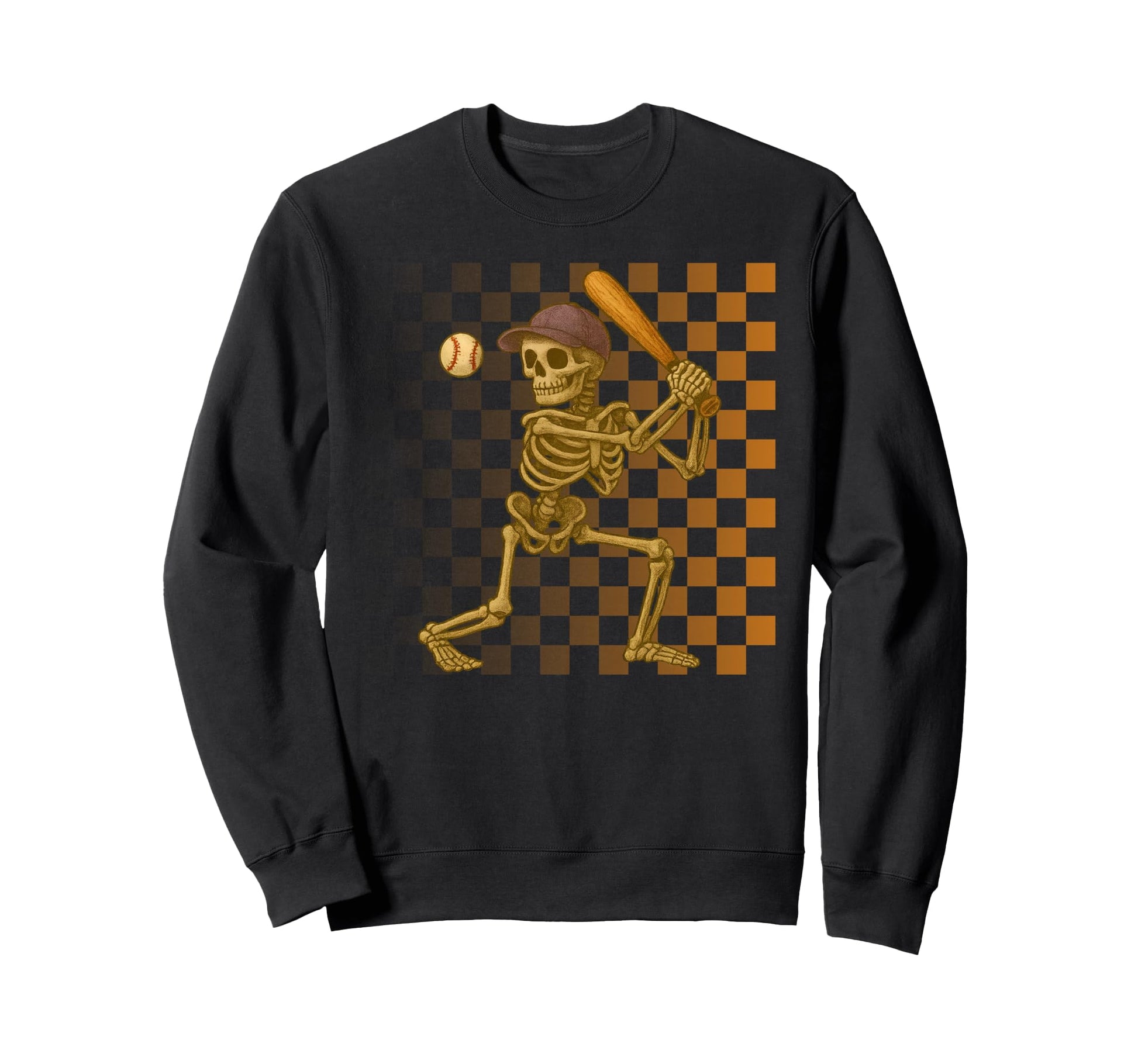 Skeleton Baseball Halloween Costume Sweatshirt - Custom Art Print Unisex - T-Shirt, Sweatshirt, Hoodie