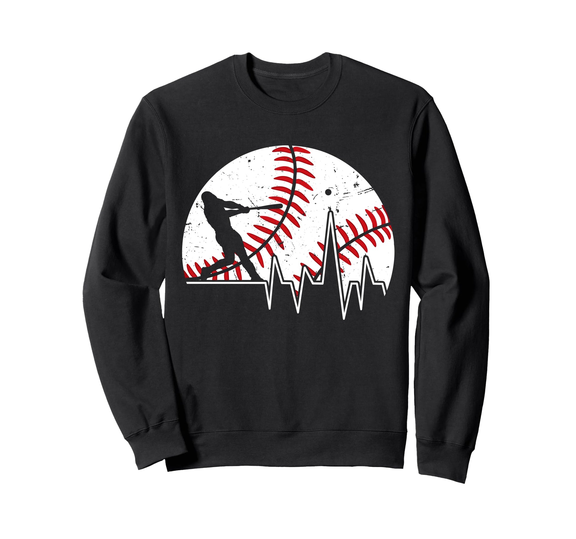 Funny Baseball Heartbeat Baseball Player Sweatshirt - Trendy Graphic Unisex - T-Shirt, Sweatshirt, Hoodie