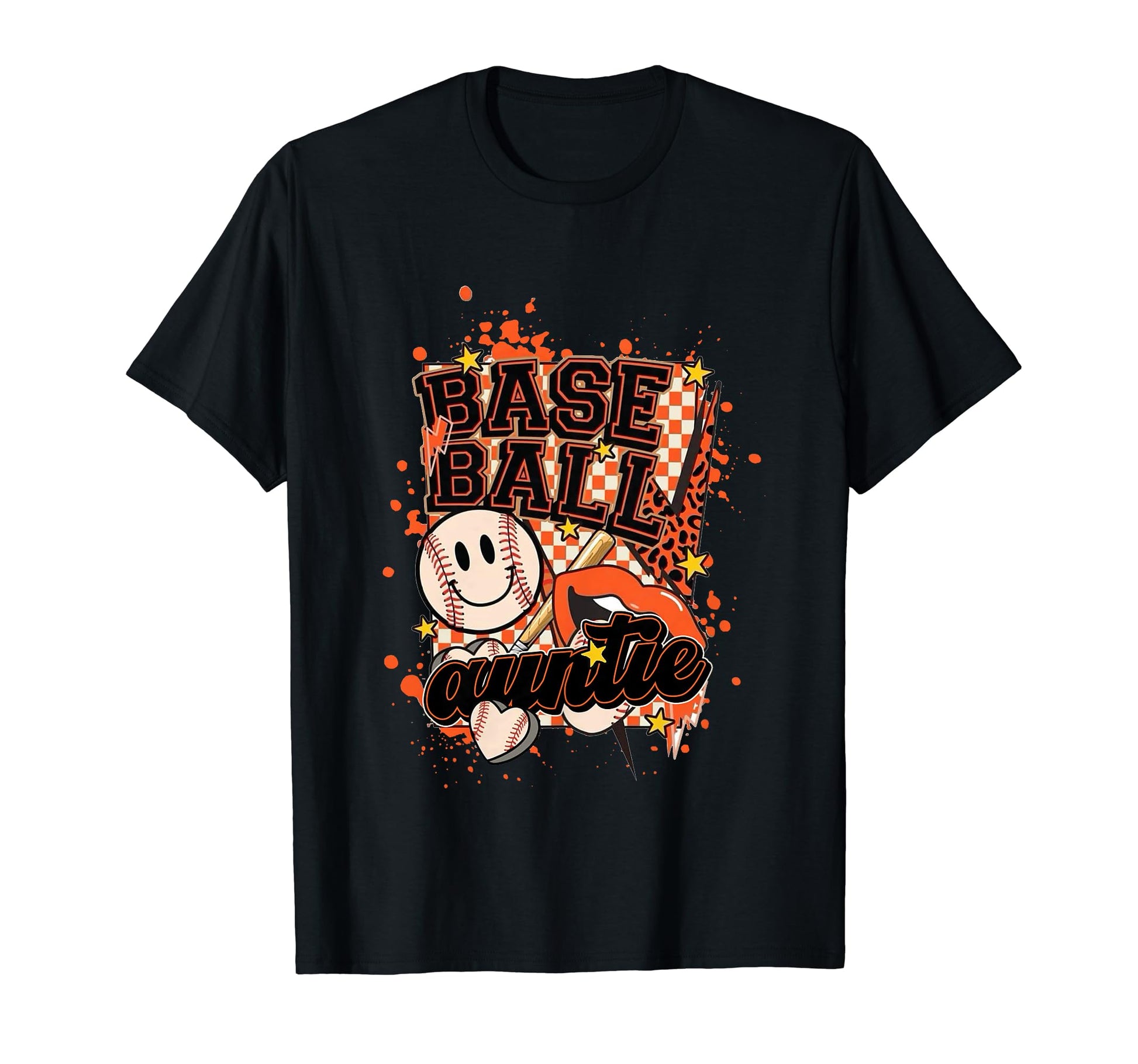 Softball Baseball Auntie Mom Leopard T-Shirt - Novelty Apparel Men Women - T-Shirt, Sweatshirt, Hoodie