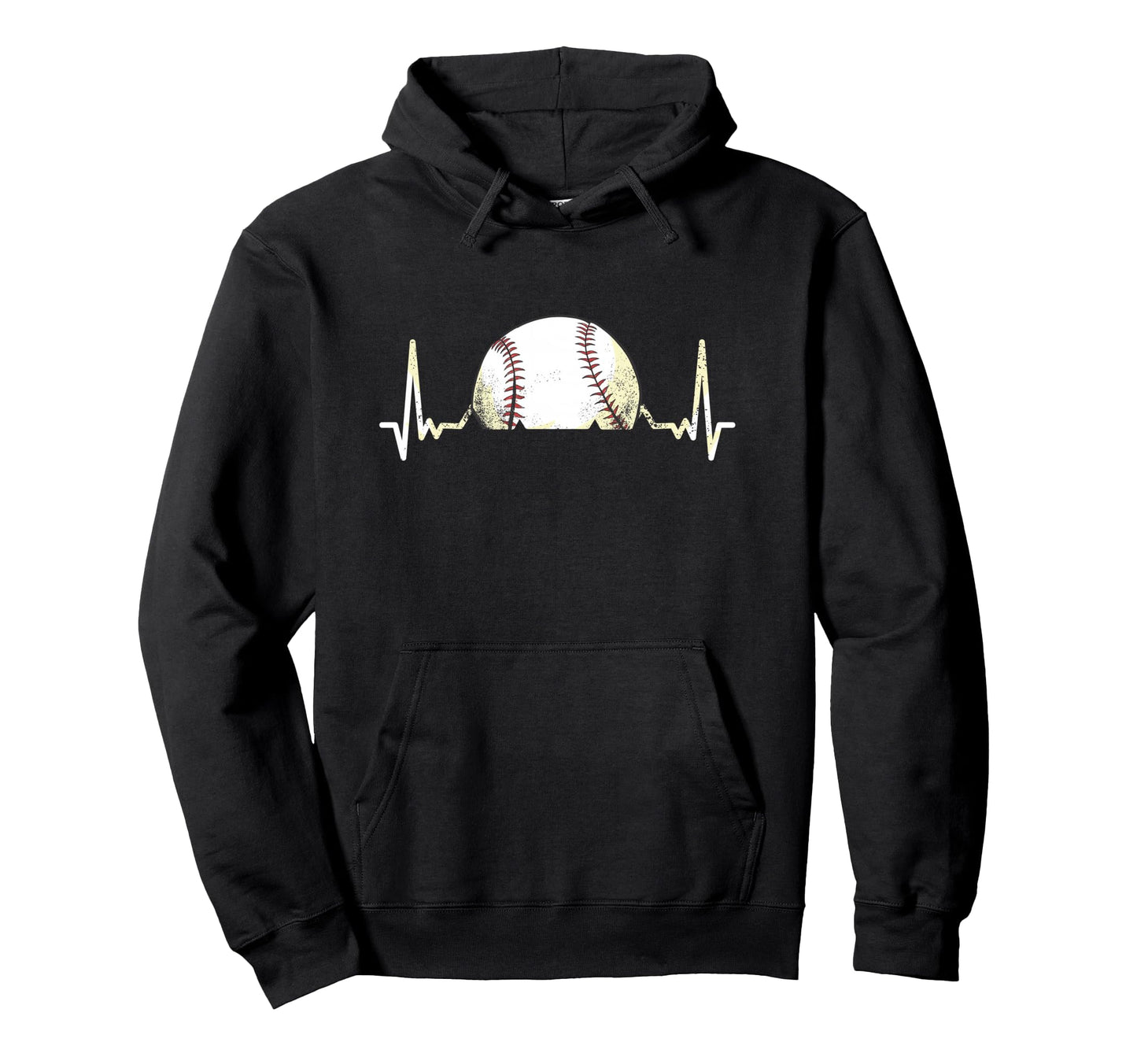 Baseball Softball Heartbeat Baseball Hoodie - Graphic Print for Adults - T-Shirt, Sweatshirt, Hoodie