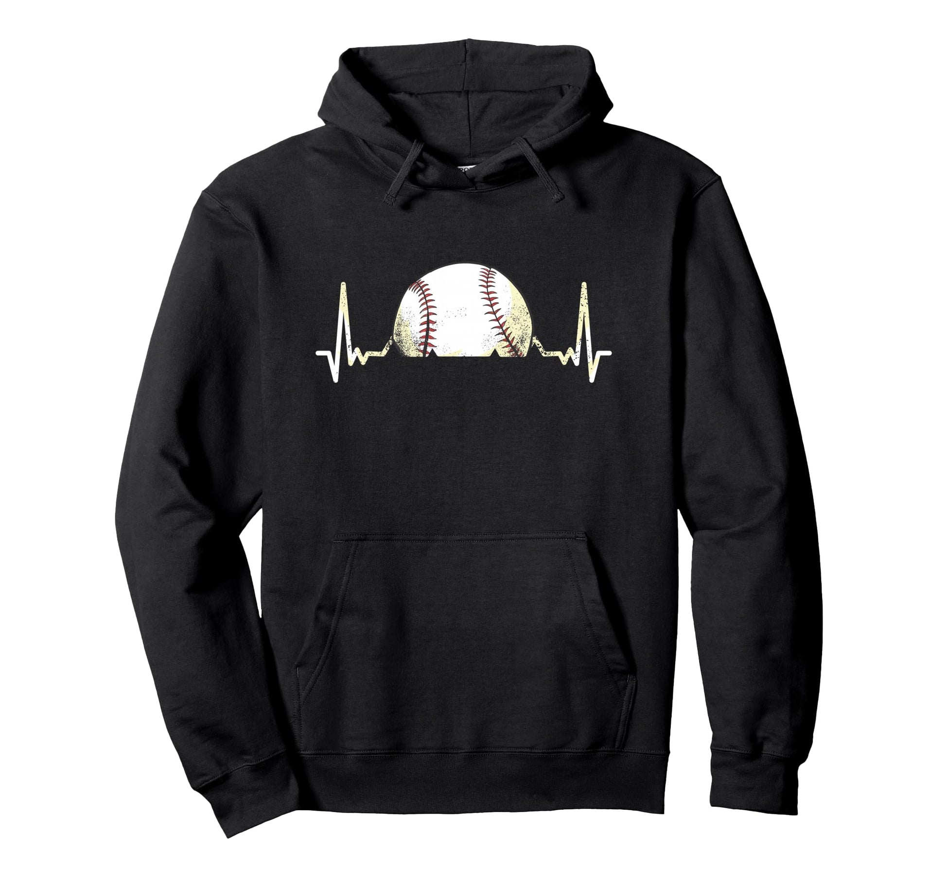 Baseball Softball Heartbeat Baseball Hoodie - Graphic Print for Adults - T-Shirt, Sweatshirt, Hoodie