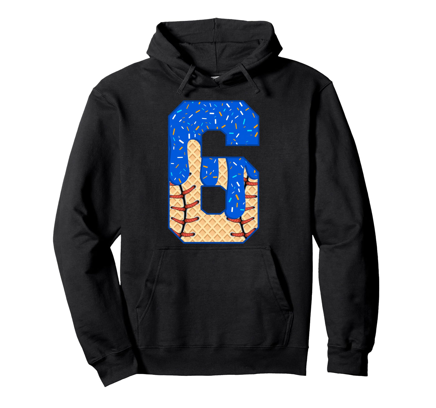 6Th Birthday Ice Cream Baseball Drip Hoodie - Aesthetic Graphic Men Women - T-Shirt, Sweatshirt, Hoodie