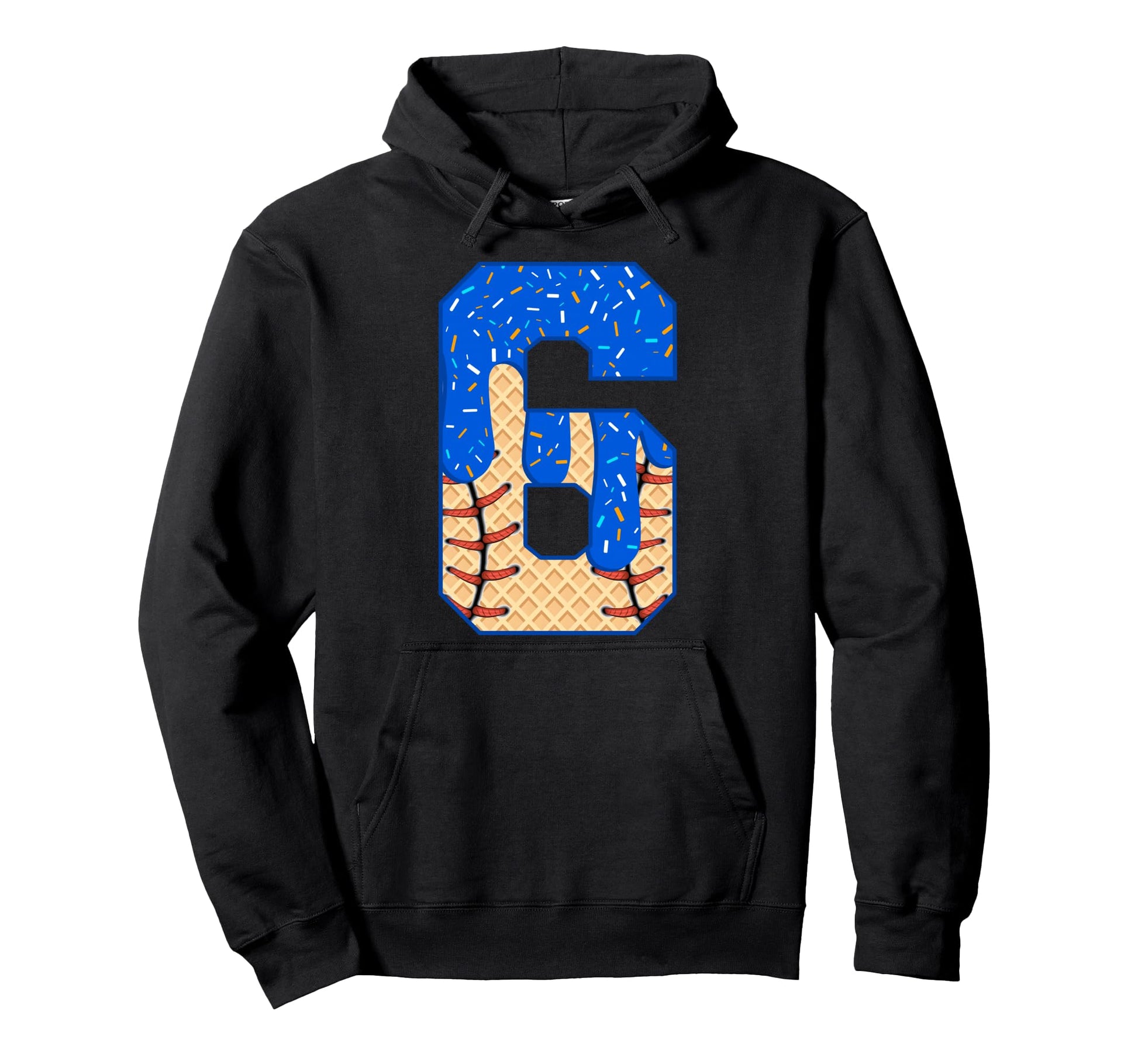 6Th Birthday Ice Cream Baseball Drip Hoodie - Aesthetic Graphic Men Women - T-Shirt, Sweatshirt, Hoodie