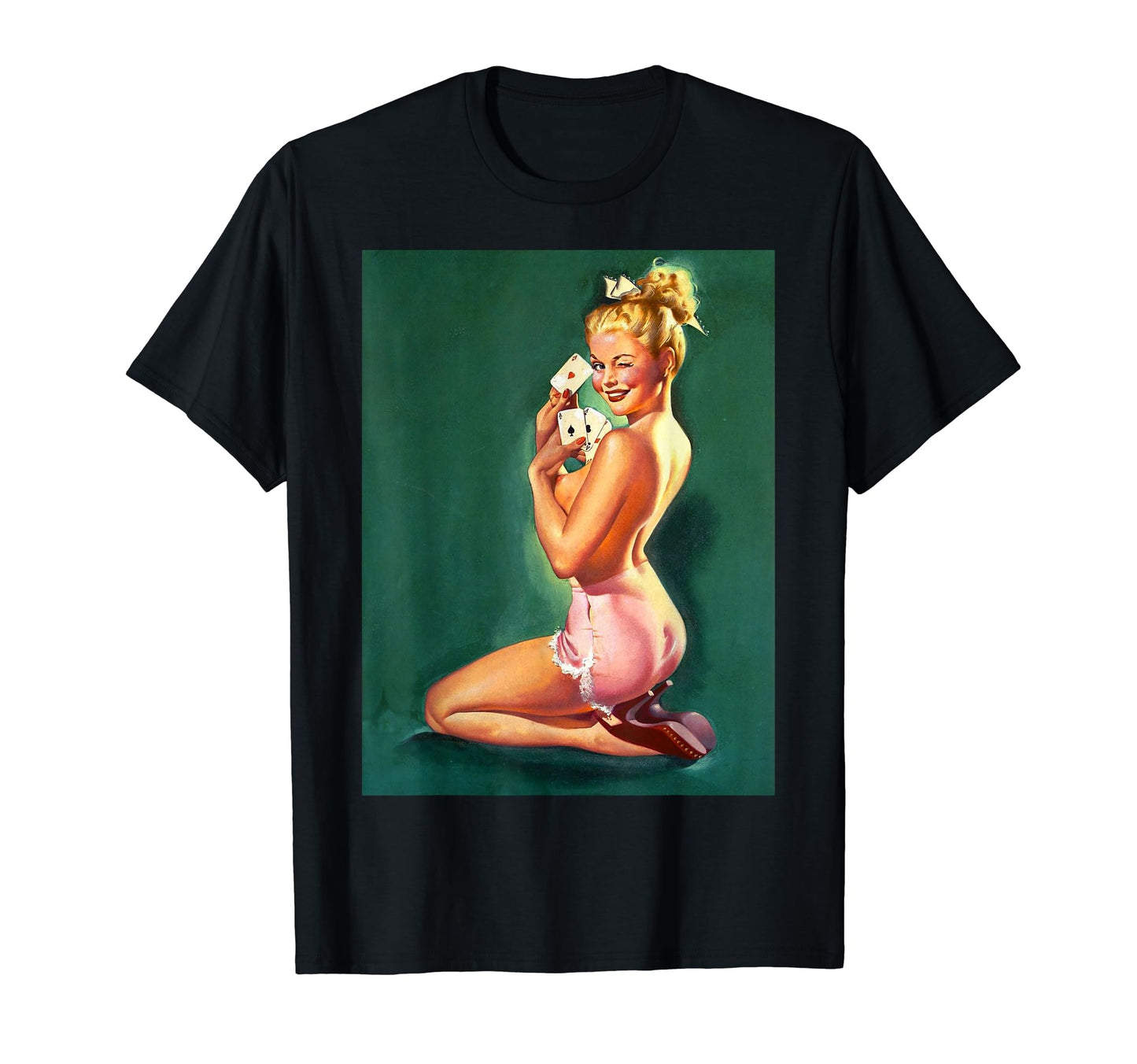 Sexy Pin Up Playing Cards T-Shirt - Graphic Print Men Women - T-Shirt, Sweatshirt, Hoodie
