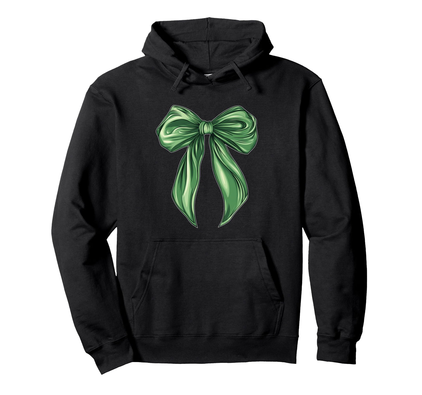 Trendy Y2K Girly Green Bow Coquette Hoodie - Custom Art Print for Adults - T-Shirt, Sweatshirt, Hoodie