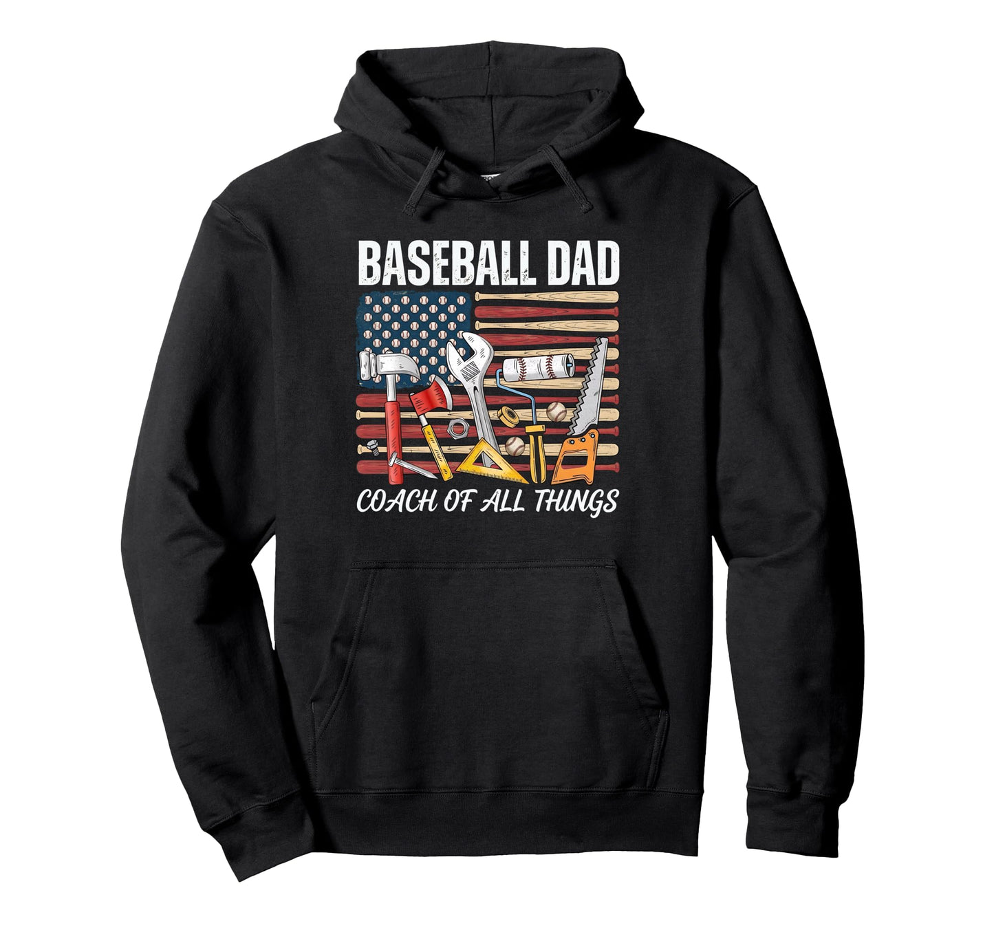 Baseball Handyman Dad Coach Fix Hoodie - Aesthetic Graphic for Adults - T-Shirt, Sweatshirt, Hoodie