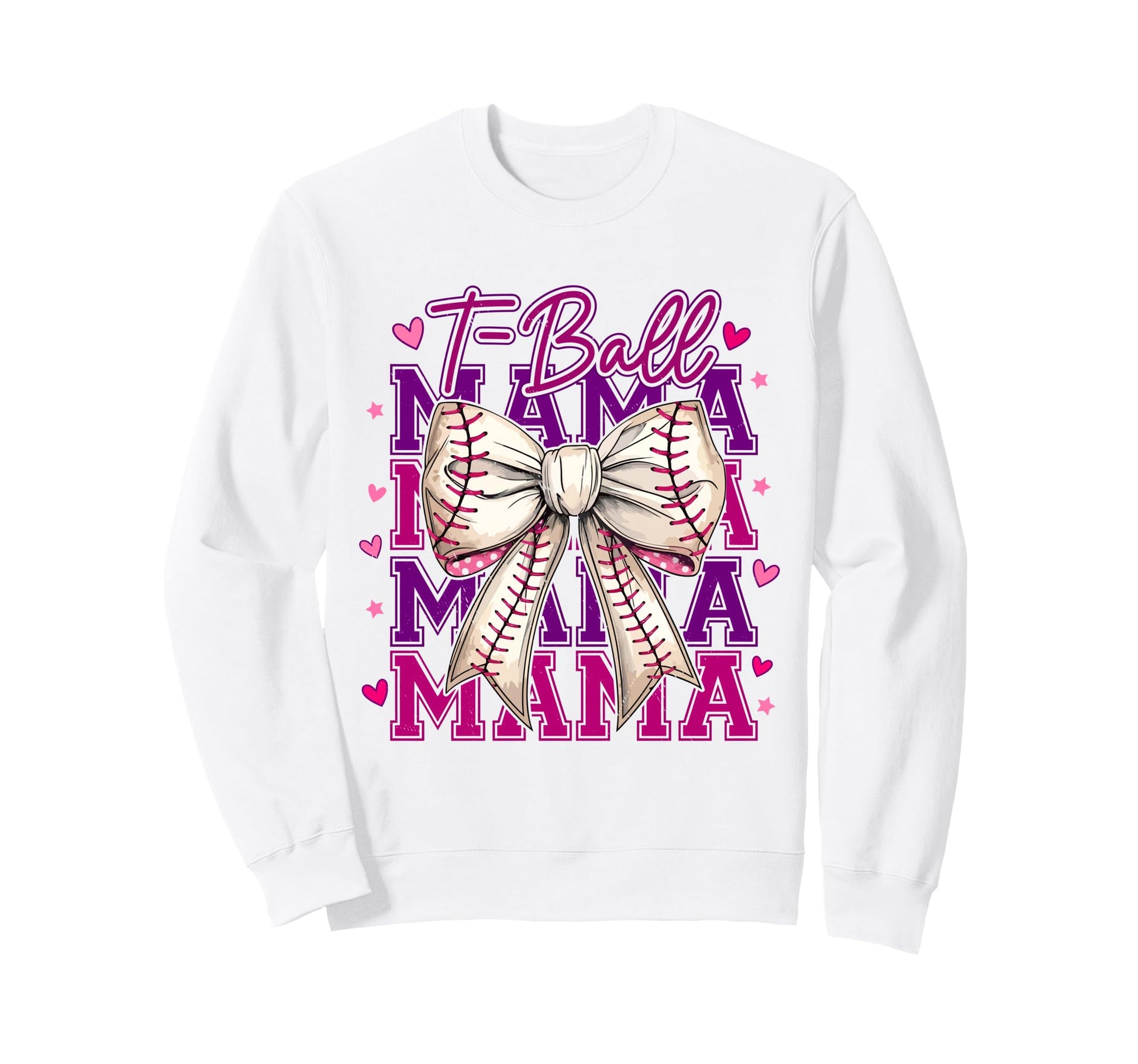 T Ball Mama Baseball Mom Coquette Sweatshirt - Custom Art Print for Adults - T-Shirt, Sweatshirt, Hoodie