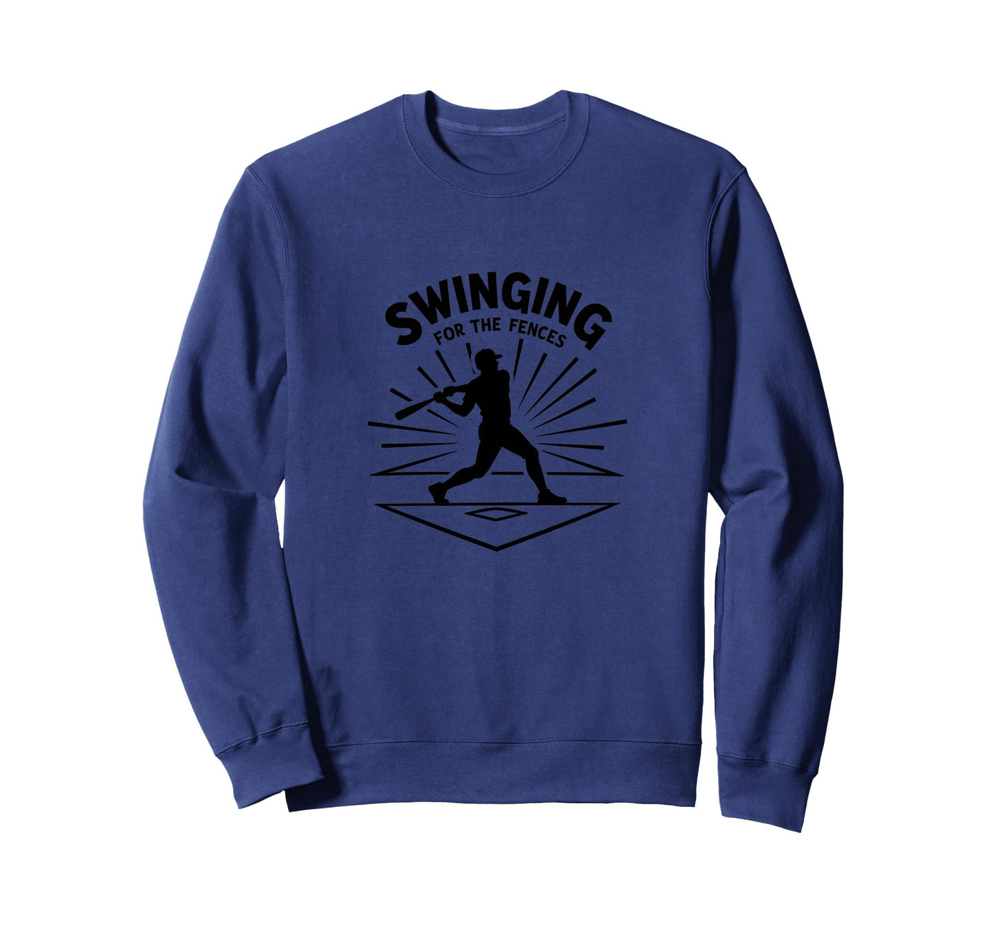 Baseball Swinging Fences Home Run Sweatshirt - Graphic Print for Adults - T-Shirt, Sweatshirt, Hoodie