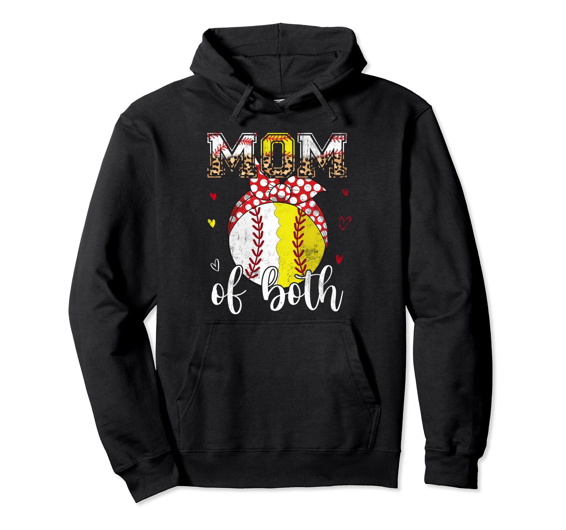 Mom Both Baseball Softball Bandana Hoodie - Custom Art Print Men Women - T-Shirt, Sweatshirt, Hoodie