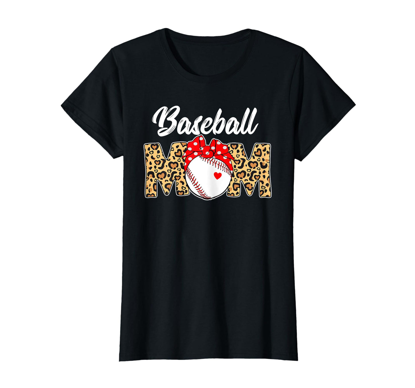 Baseball Mom Leopard Messy Bun Game Day T-Shirt - Streetwear Style Unisex - T-Shirt, Sweatshirt, Hoodie