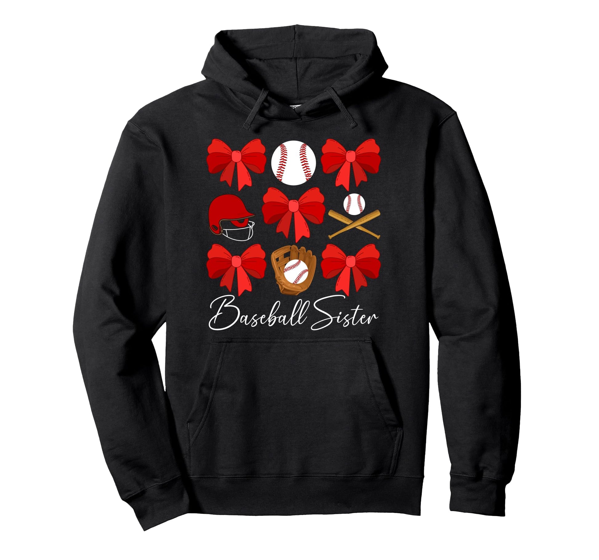 Baseball Sister Coquette Sister Hoodie - Novelty Apparel for Adults - T-Shirt, Sweatshirt, Hoodie