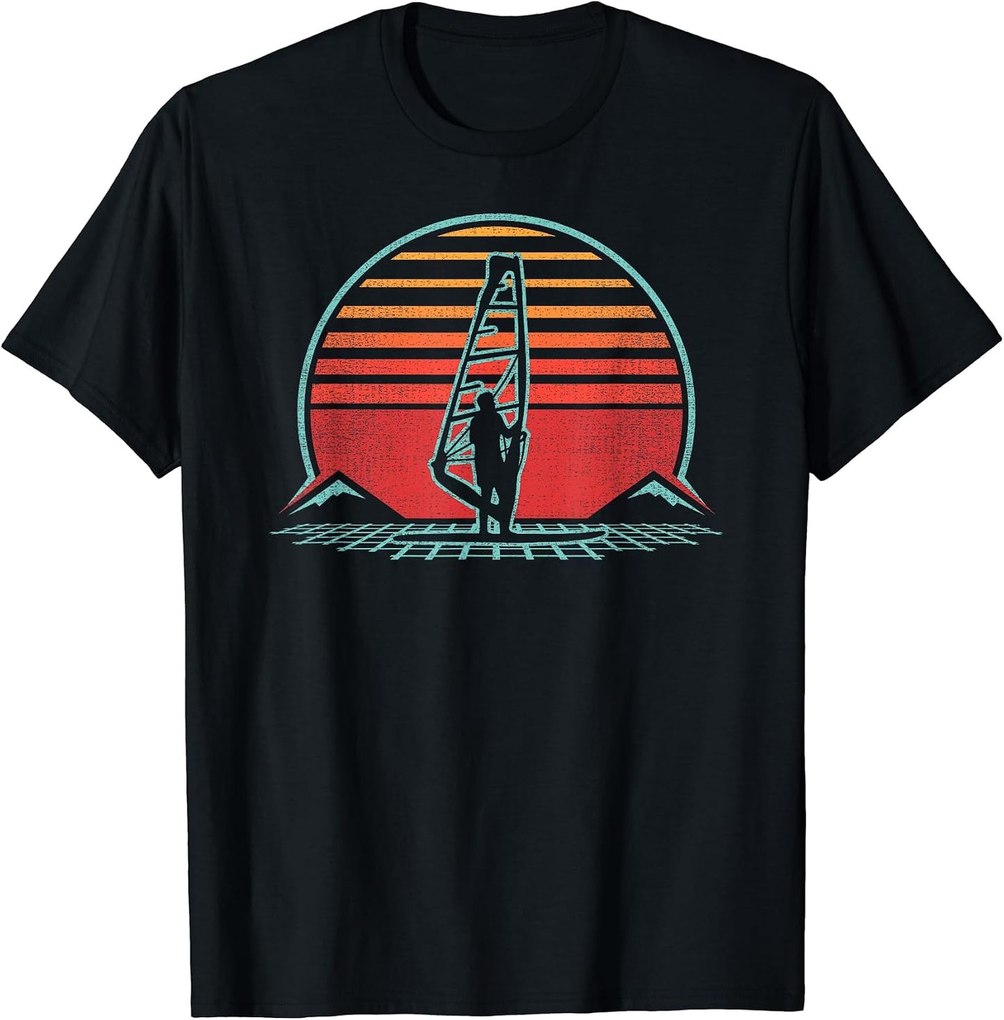 Windsurfer Retro Sunset 80s Style - Adult & Kids T-Shirts, Sweatshirts & Hoodies apparel design preview 1
