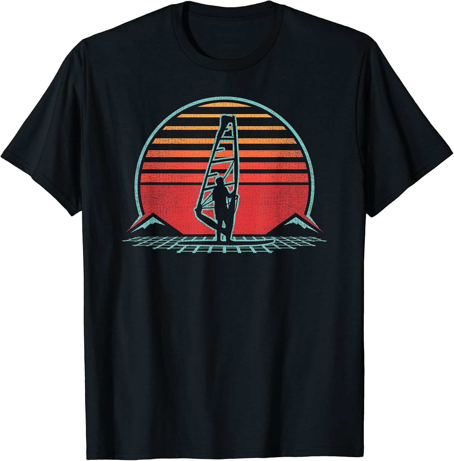 Windsurfer Retro Sunset 80s Style - Adult & Kids T-Shirts, Sweatshirts & Hoodies apparel design preview 1