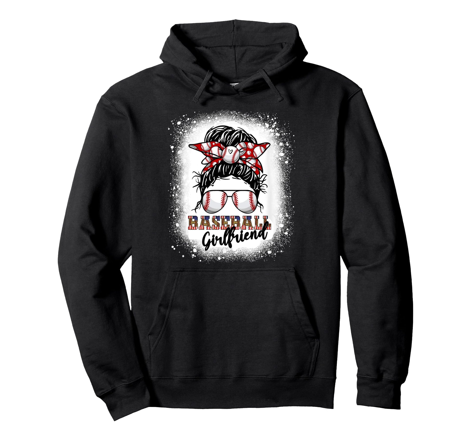 Baseball Girlfriend Messy Bun Hair Hoodie - Streetwear Style Men Women - T-Shirt, Sweatshirt, Hoodie