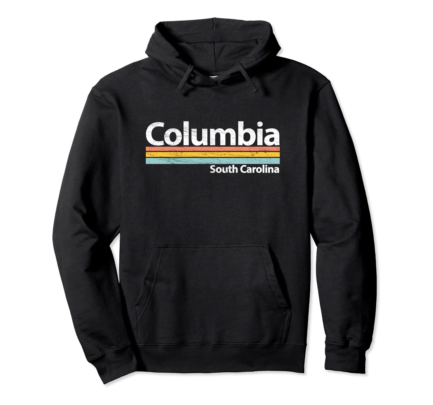 Columbia South Carolina Worn Stripes Hoodie - Custom Art Print for Adults - T-Shirt, Sweatshirt, Hoodie