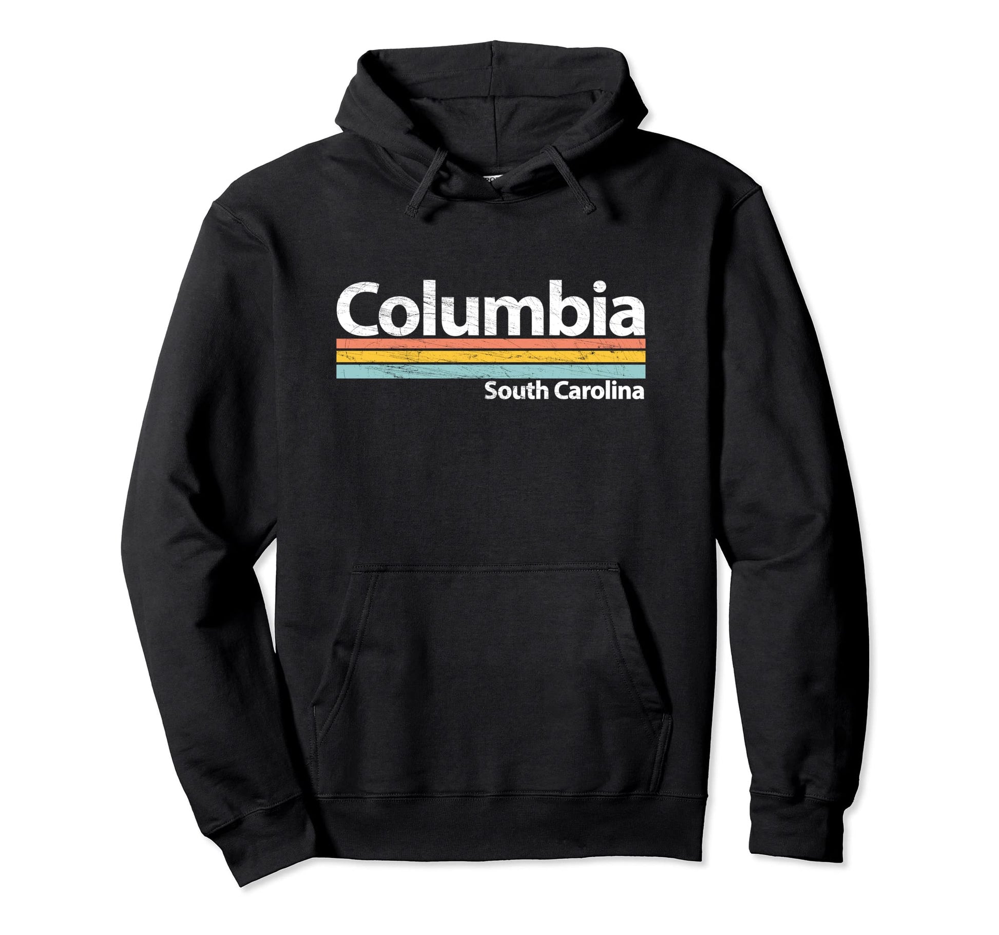 Columbia South Carolina Worn Stripes Hoodie - Custom Art Print for Adults - T-Shirt, Sweatshirt, Hoodie