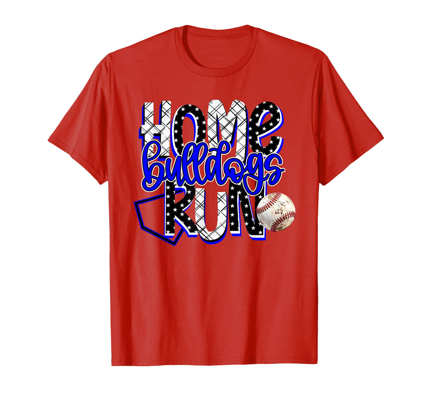 Home Run Bulldogs Baseball Game Day Blue T-Shirt - Unique Graphic Unisex - T-Shirt, Sweatshirt, Hoodie