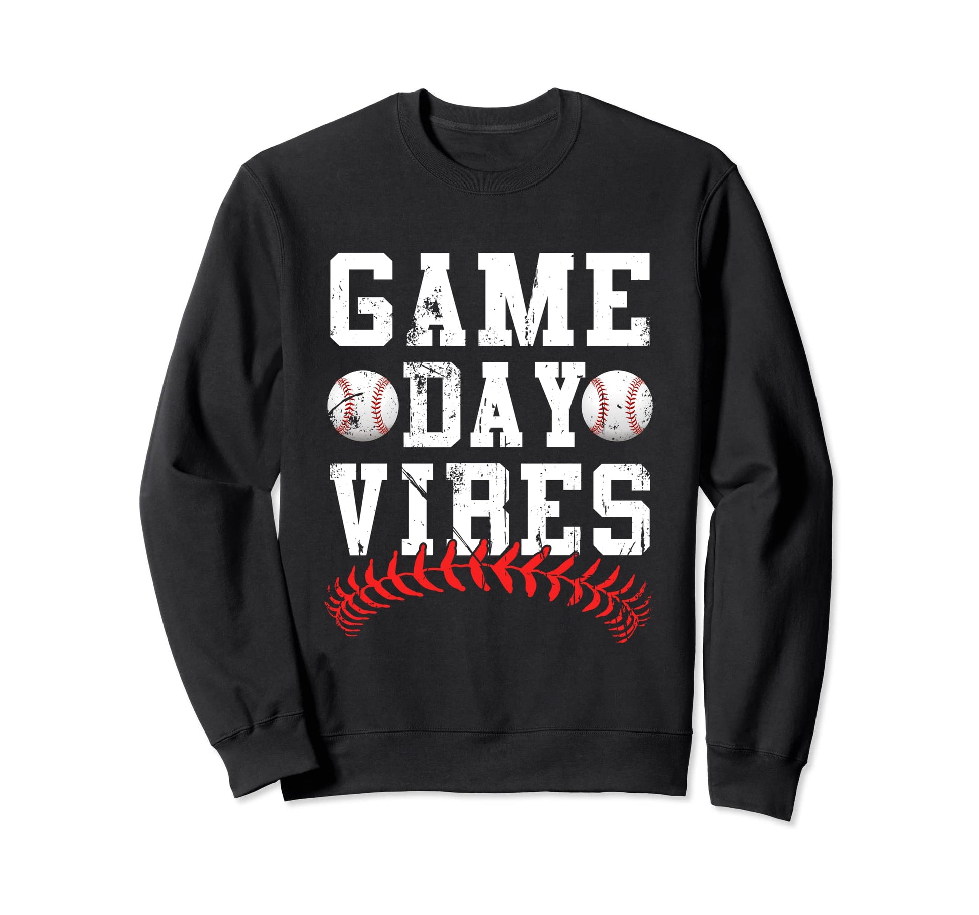 Game Day Vibes Distressed Sweatshirt - Fun Novelty Design Men Women - T-Shirt, Sweatshirt, Hoodie