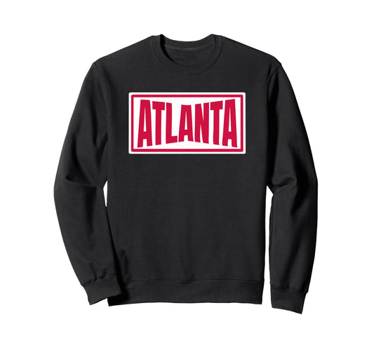 Atlanta Georgia Red White Striped Sweatshirt - Graphic Print for Adults - T-Shirt, Sweatshirt, Hoodie