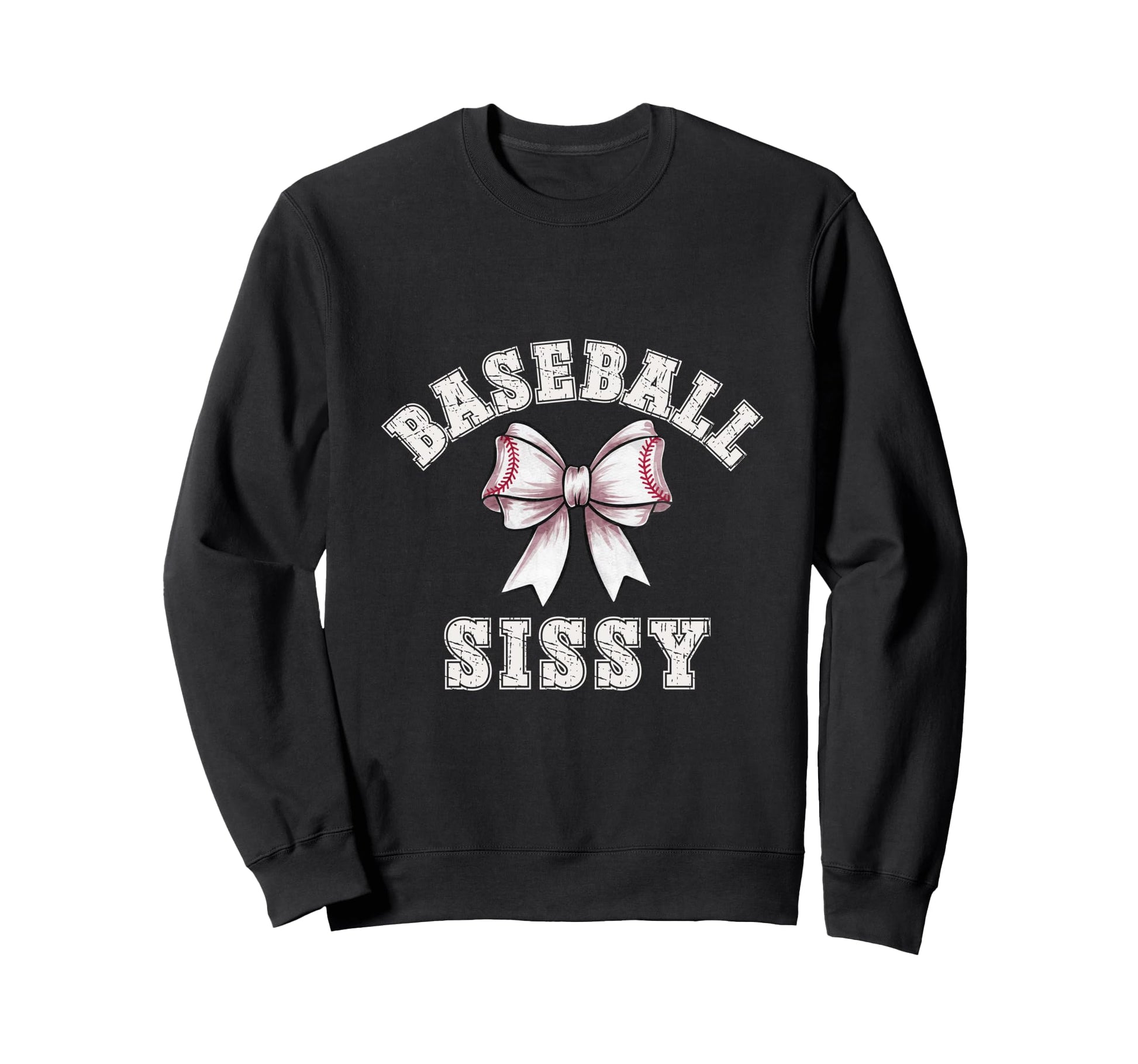 Coquette Baseball Sissy Bow Game Sweatshirt - Minimalist Print for Adults - T-Shirt, Sweatshirt, Hoodie